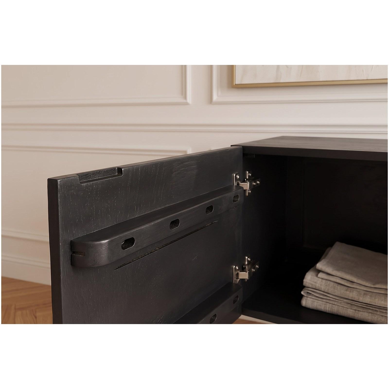 TV Wand Hängeschrank Vintage Cuben 160 schwarz Mangoholz