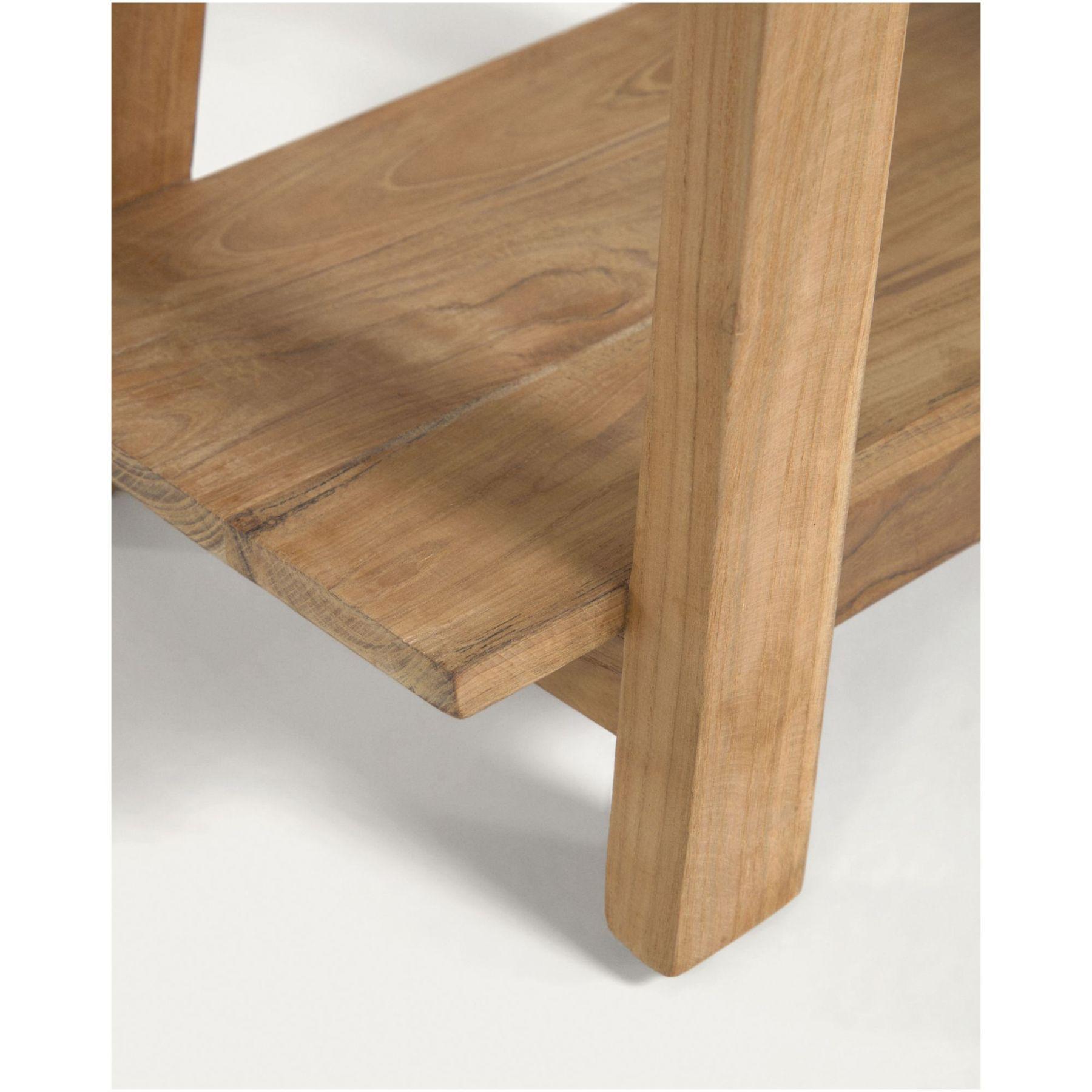 Holzhocker Fajat Safara aus massivem recyceltem Teakholz