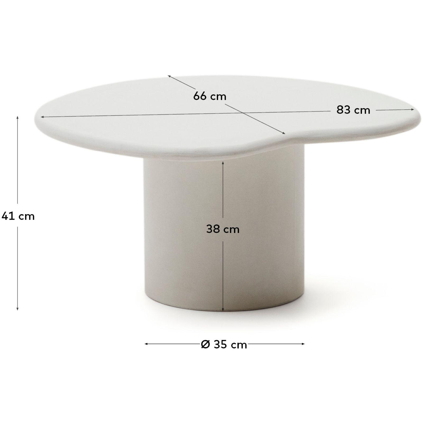 Couchtisch Macarella Zement weiss 83x77