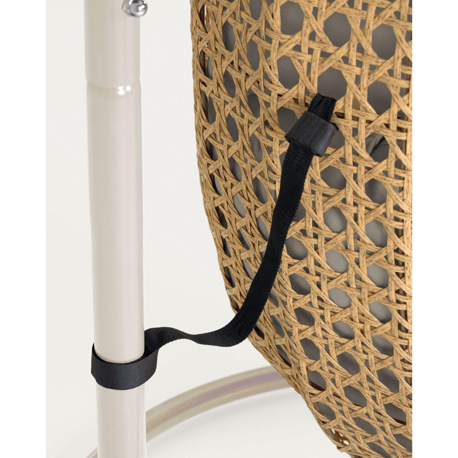 Garten Hängesessel Ciara Poly Rattan natur Fuss hellgrau