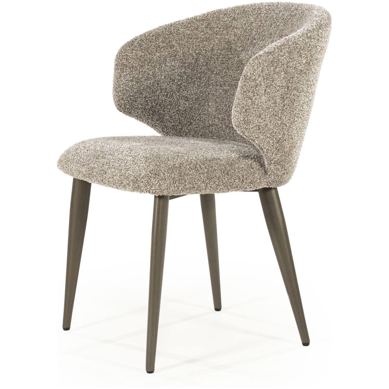 Armlehnstuhl Plaza Bouclé Stoff taupe