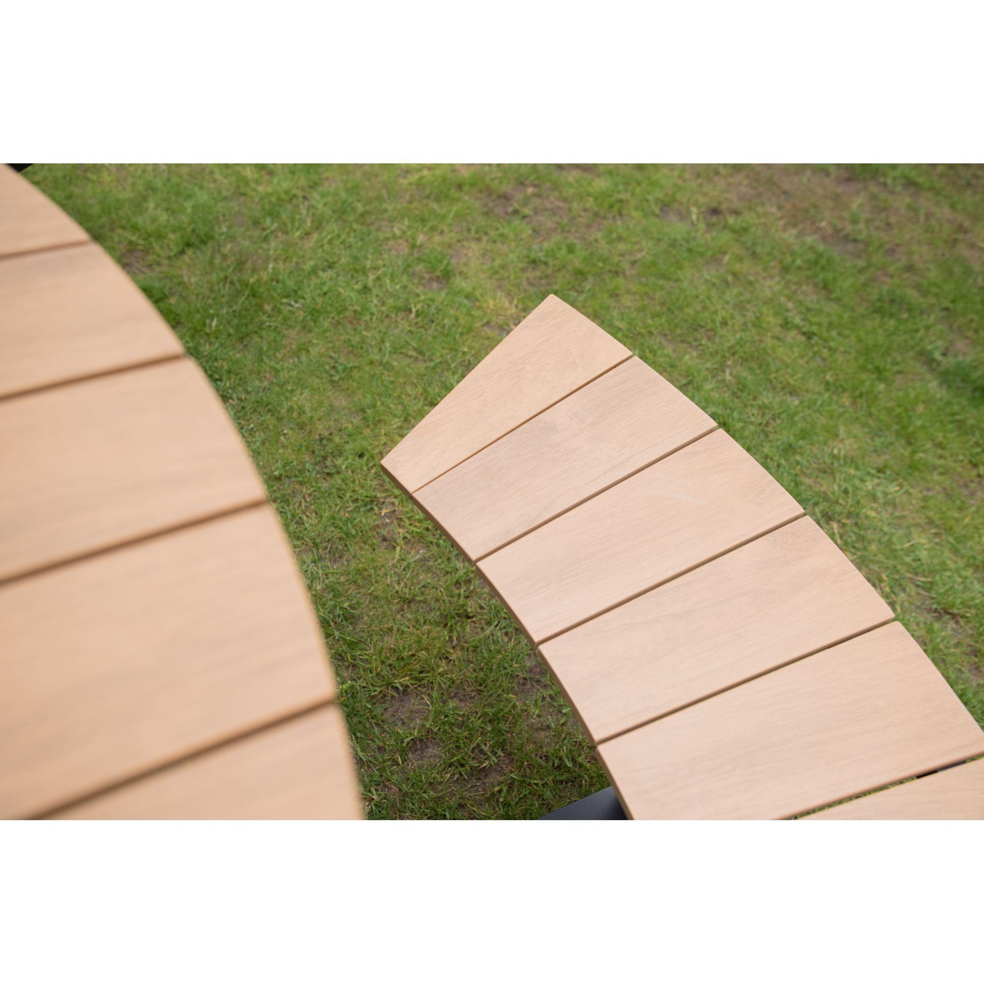 Garten Picknick Tischset rund Aluminium Poly-Holz Piazza