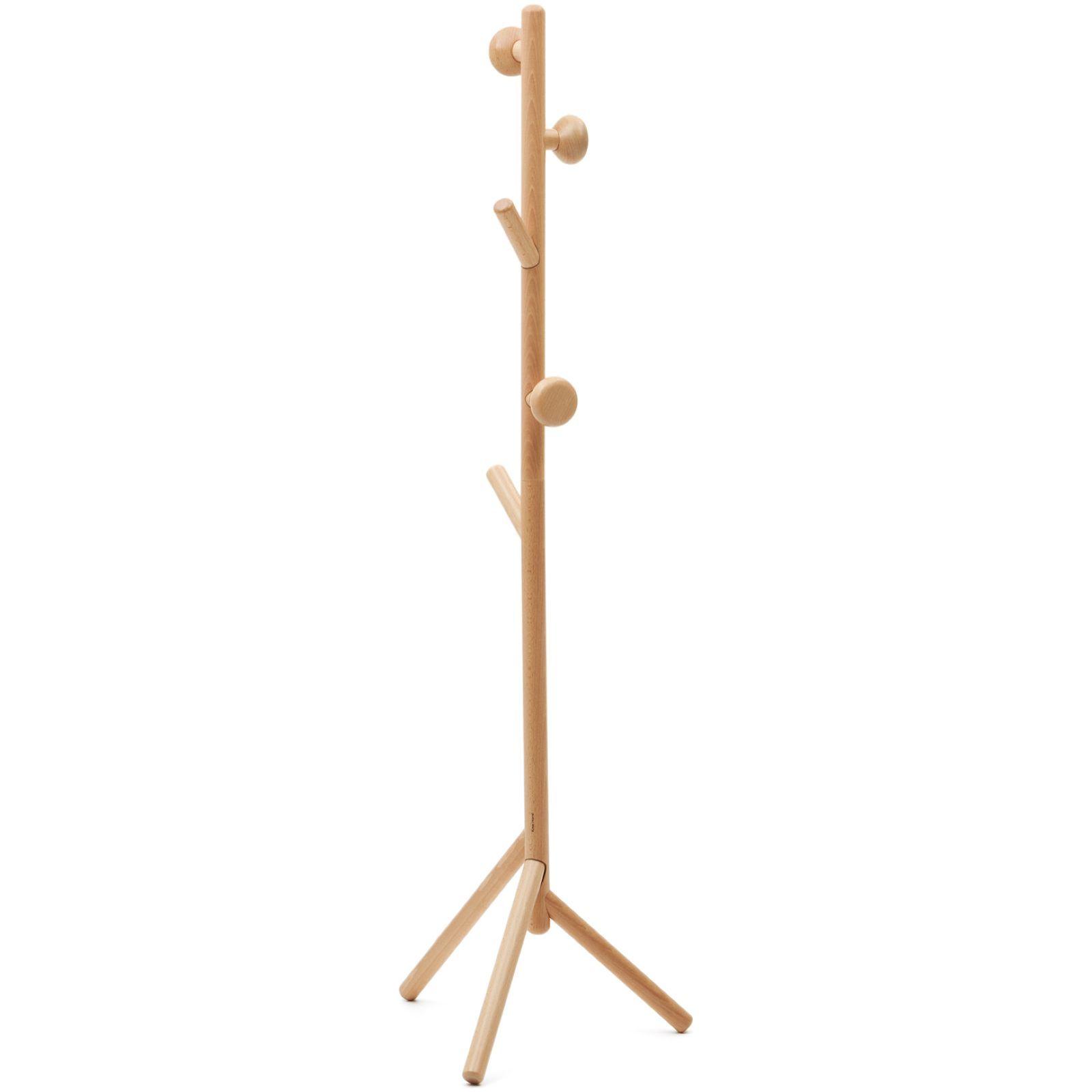 Garderobenständer Nadue aus massiver Buche natur 170 cm