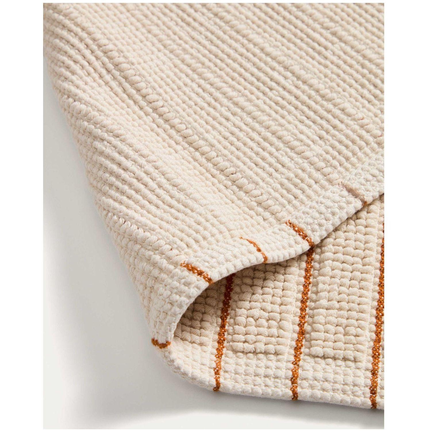 Badezimmermatte Merade aus Baumwolle mit orangefarbenen Streifen 50 x 80 cm