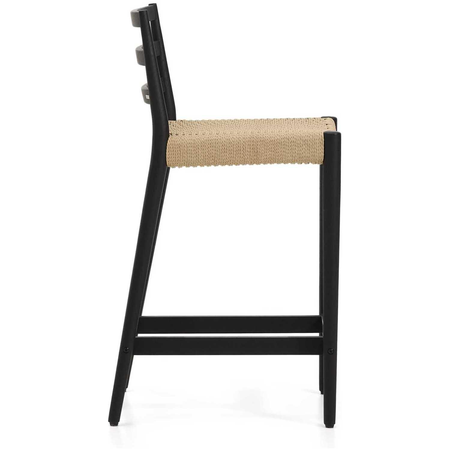 Barhocker Analy Eichenholz massiv schwarz Sitzhöhe 65 100% FSC
