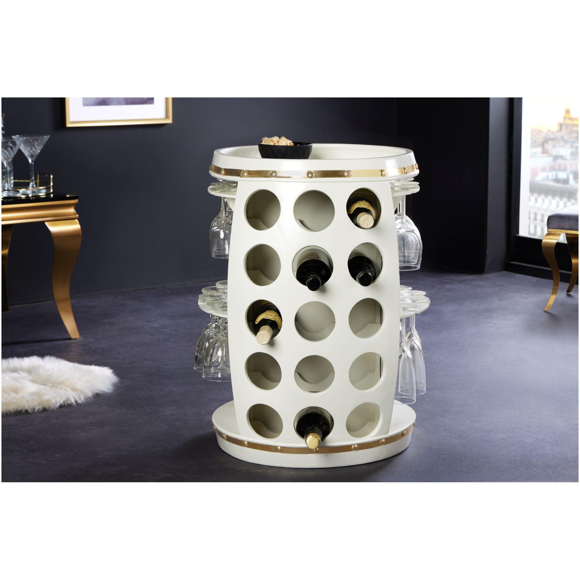 Weinfass White Barrel 65cm weiss gold