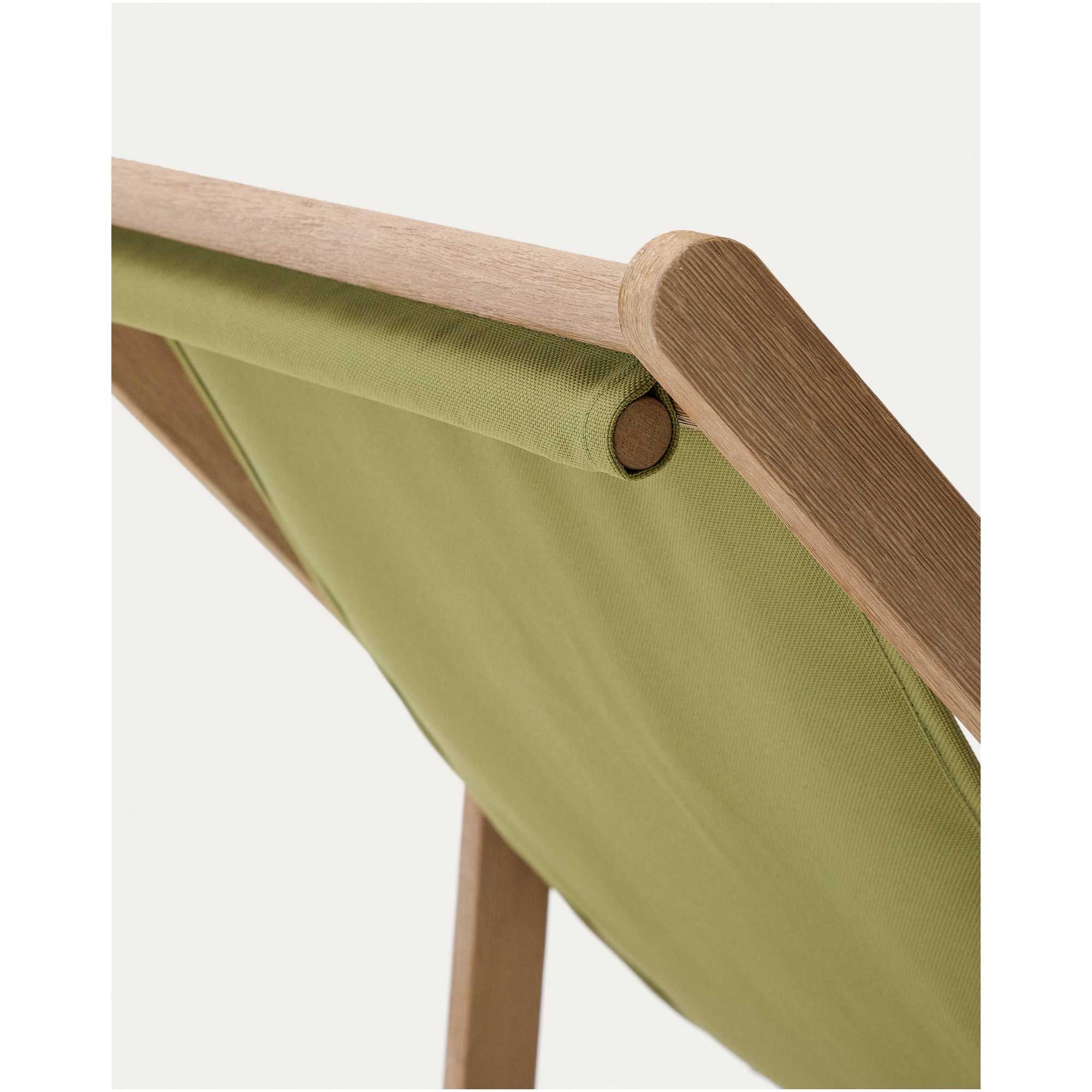Klappbarer Outdoor-Liegestuhl Vilara in Grün aus massivem Akazienholz FSC 100%