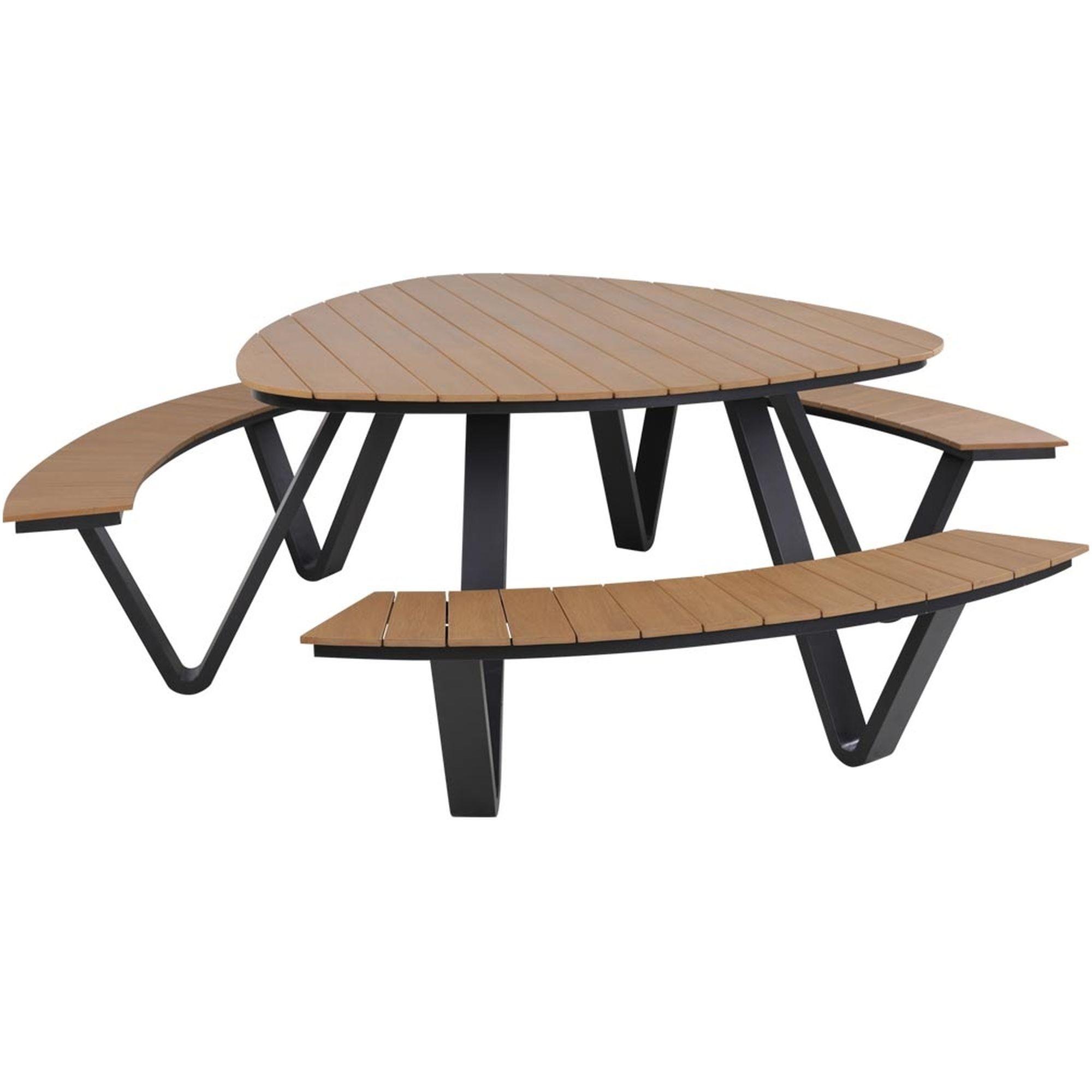 Garten Picknick Tischset dreickig Aluminium Poly-Holz Piazza