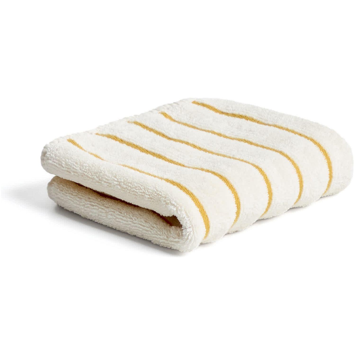 Handtuch Dorane aus 100 % Baumwolle mit gelben Streifen 30 x 50 cm
