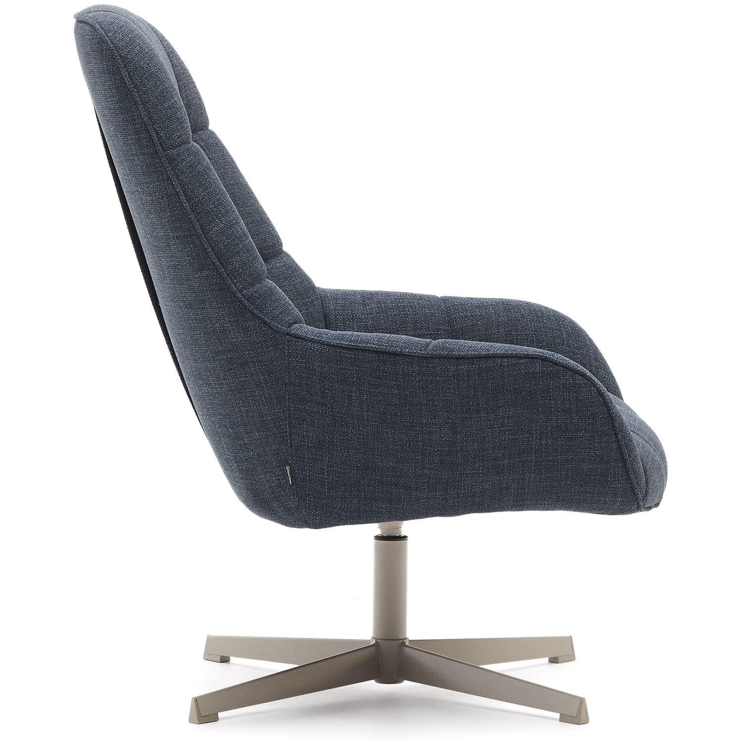 Drehsessel Jaspe blau und Metall mit grauer Oberfläche FSC 100% (drehbar)