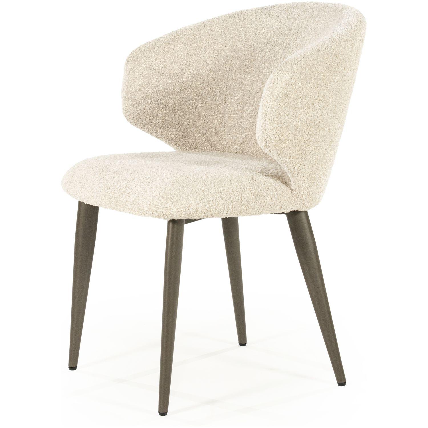 Armlehnstuhl Plaza Bouclé Stoff beige
