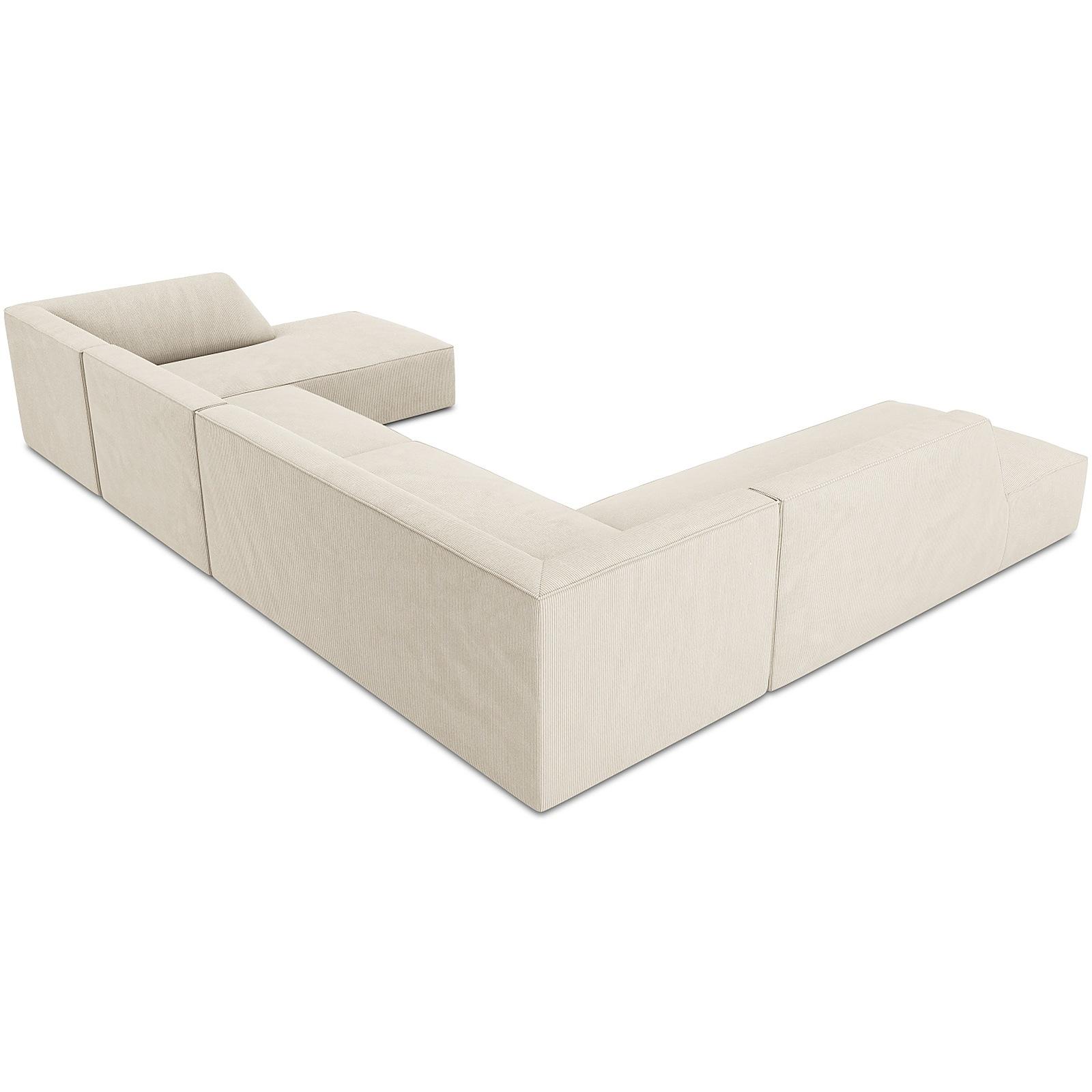 Wohnlandschaft U-Sofa Ruby - Ausrichtung: links - Bezug: Corduroy (Scala), Light Beige