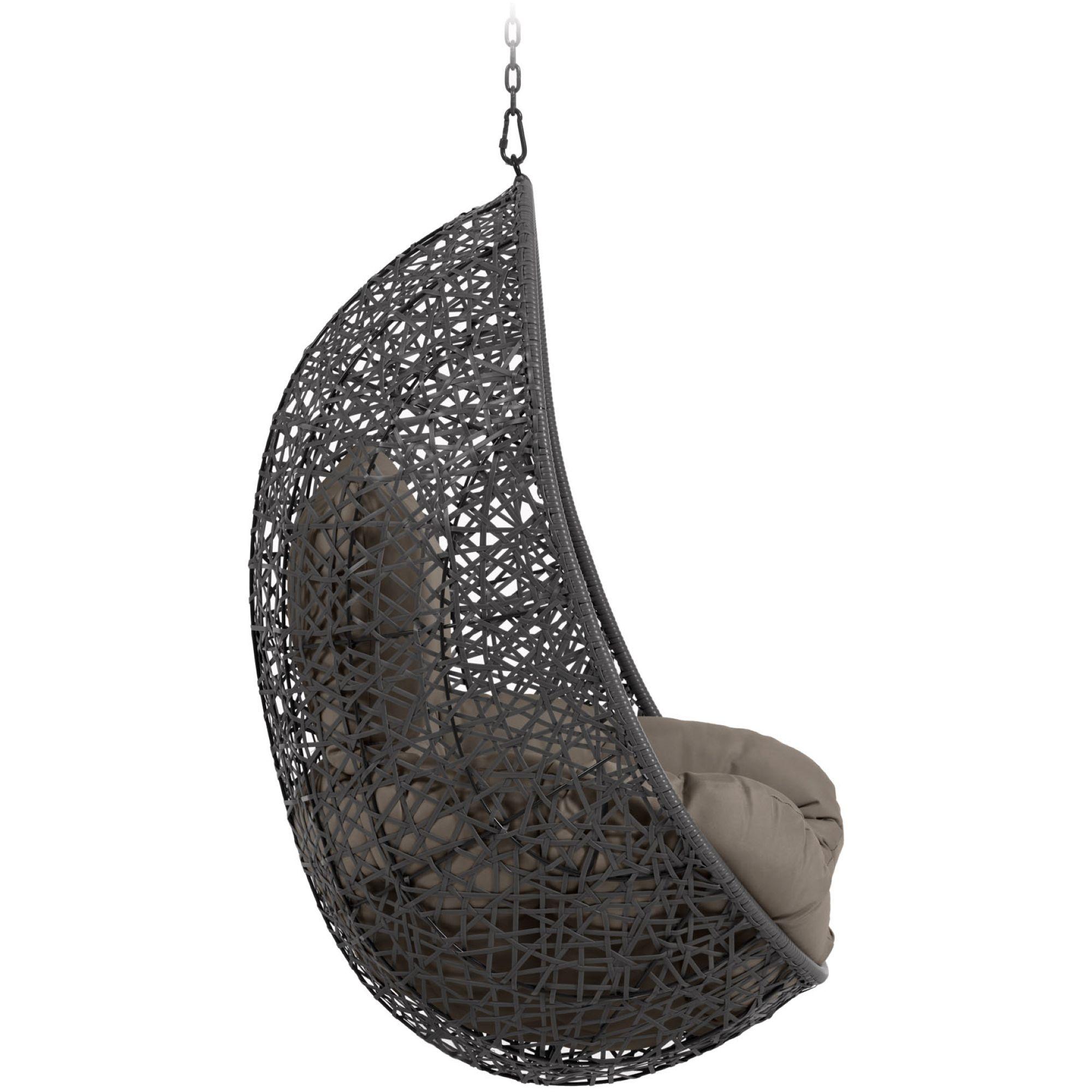 Garten Hängesessel Florence Poly Rattan dunkelgrau