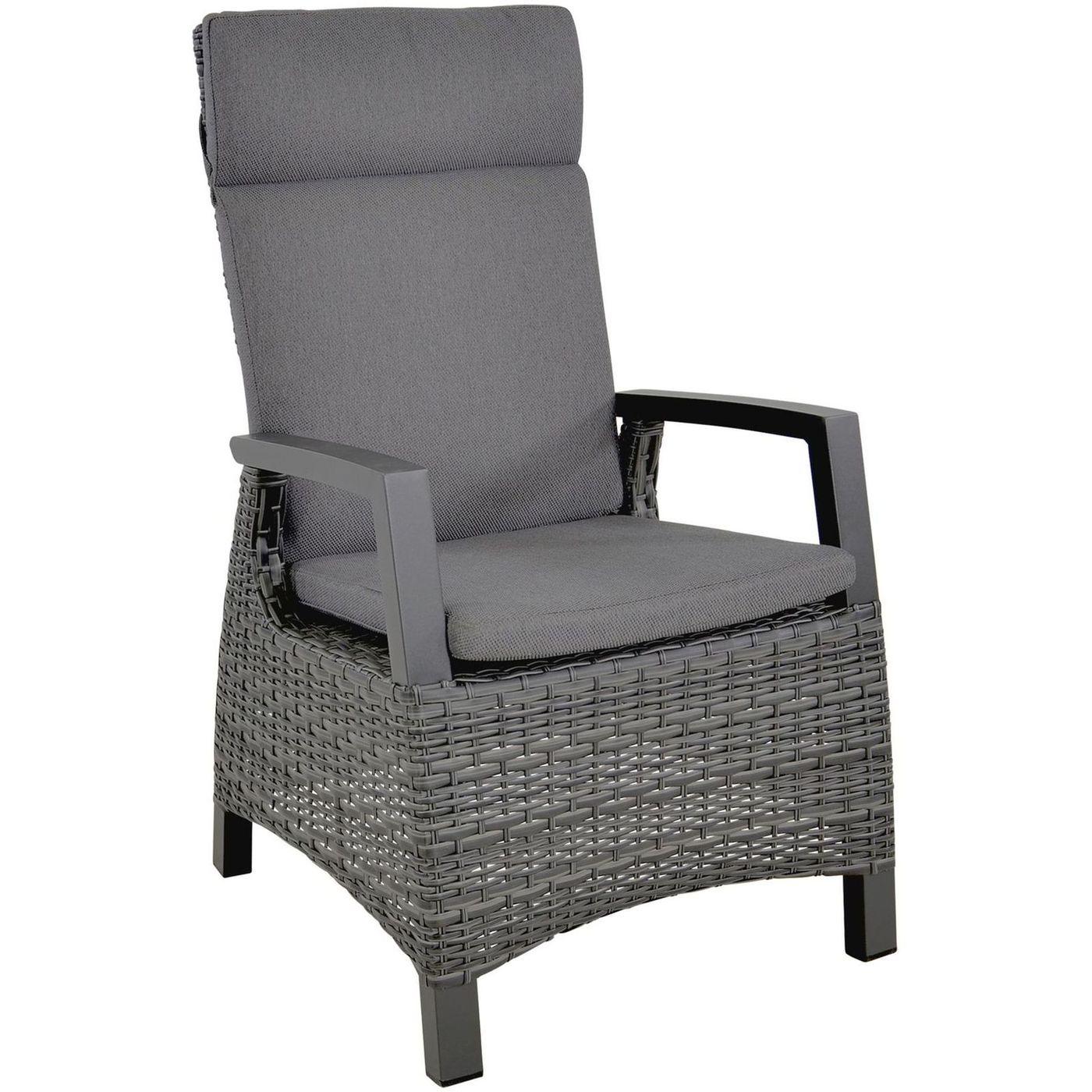 Poly Rattan Gartenstuhl Parma anthrazit (verstellbar)