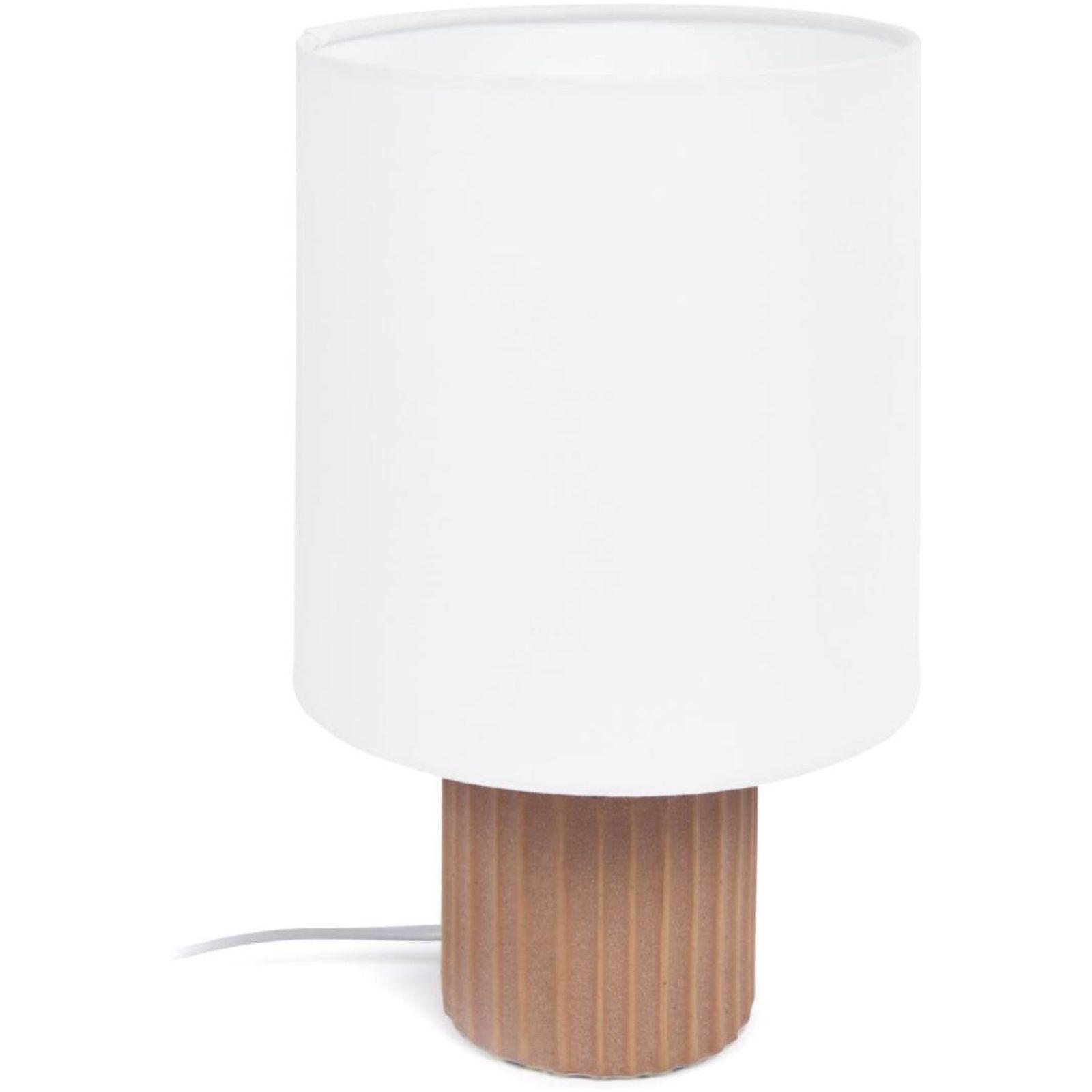 Eshe Tischlampe aus Keramik in der Farbe Terrakotta und weiss