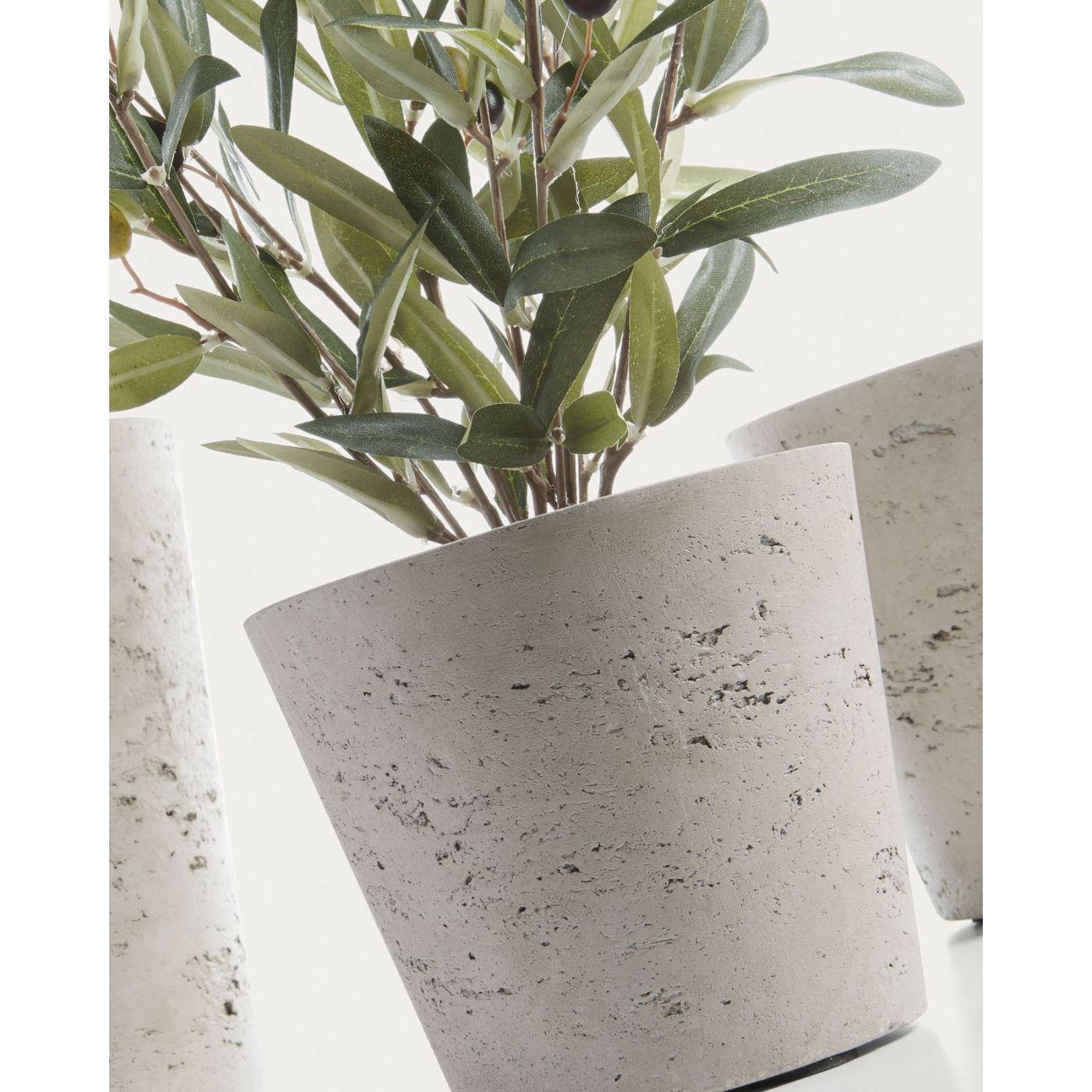 Blumentopf Low Zement grau (3er-Set)