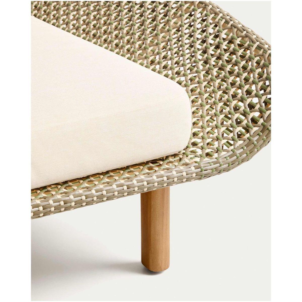 Liegeinsel 2er-Sonnenliege Olbia synthetisches Rattan Teakholz massiv FSC 100%