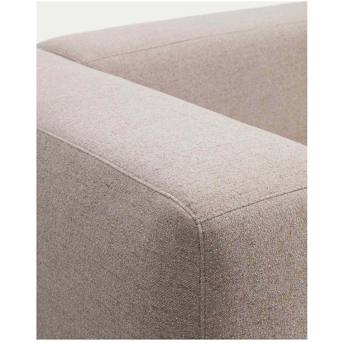2-Sitzer-Sofa Blok mit Chaiselongue rechts in beiger Chenille 240 cm FSC Mix Credit
