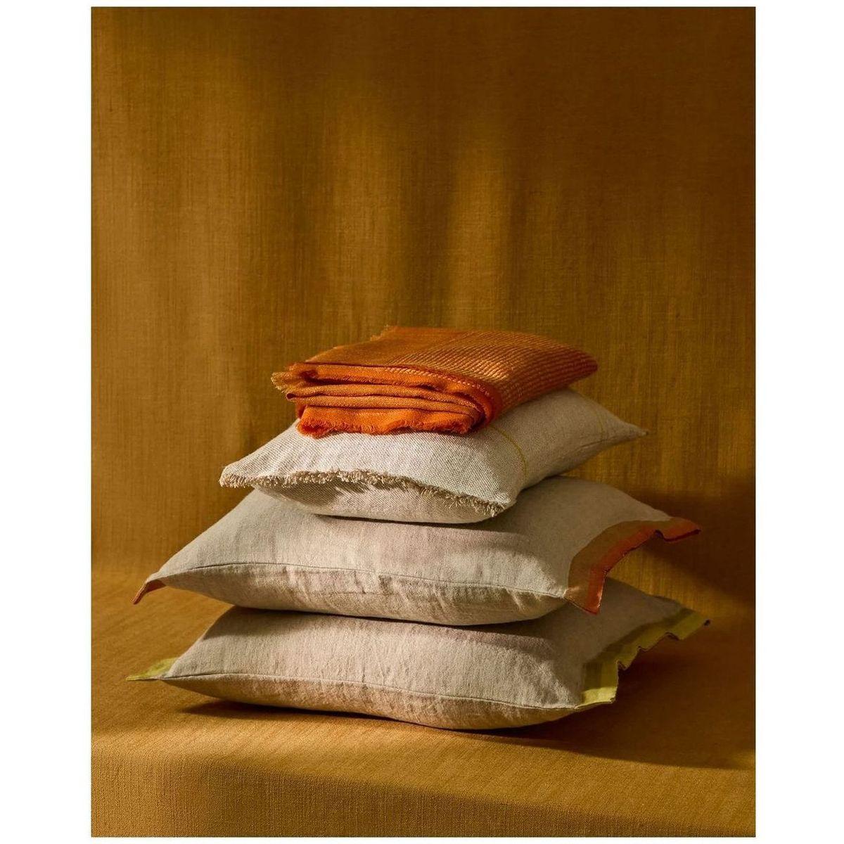 Decke Sareli aus Wollmischgewebe orange 130x170