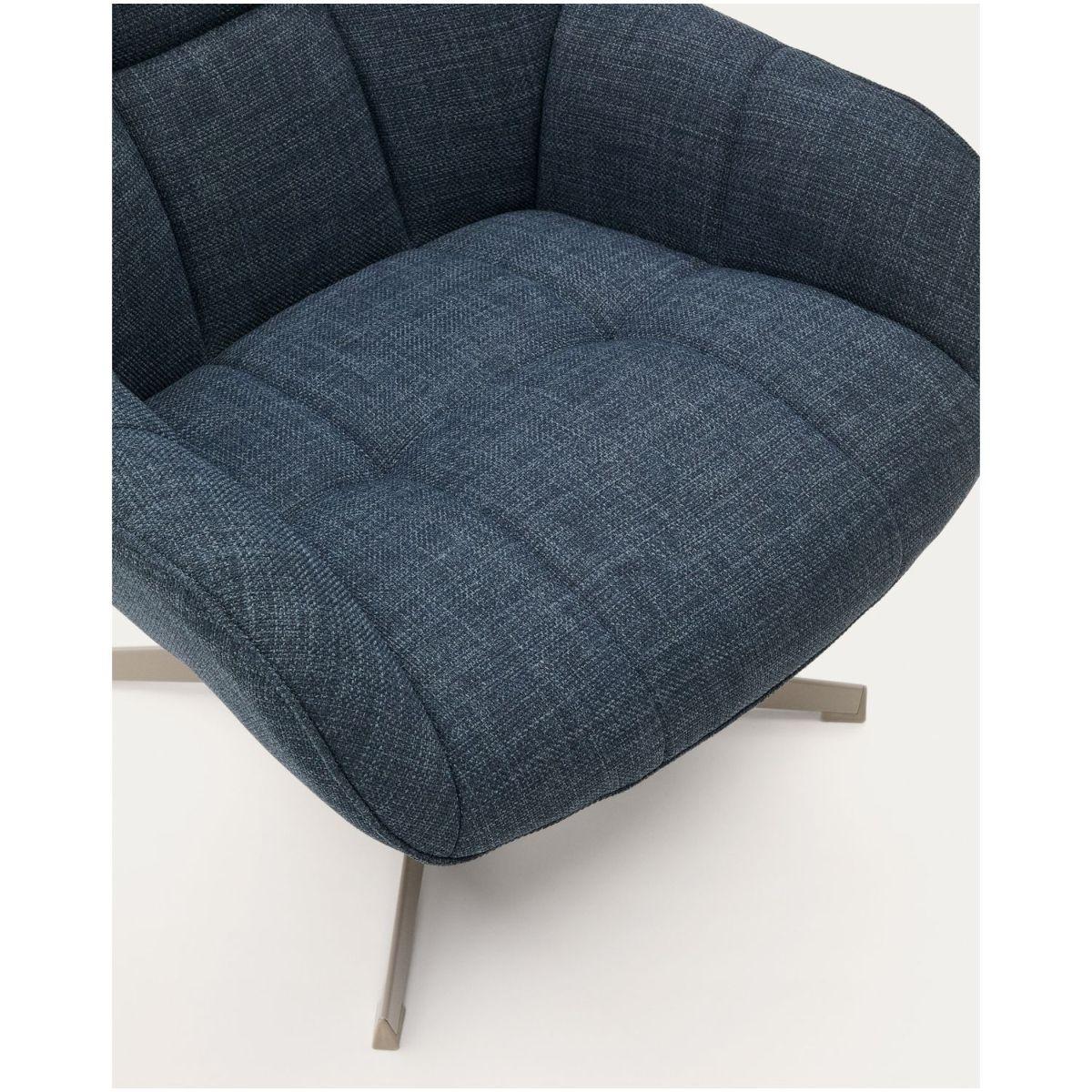 Drehsessel Jaspe blau und Metall mit grauer Oberfläche FSC 100% (drehbar)