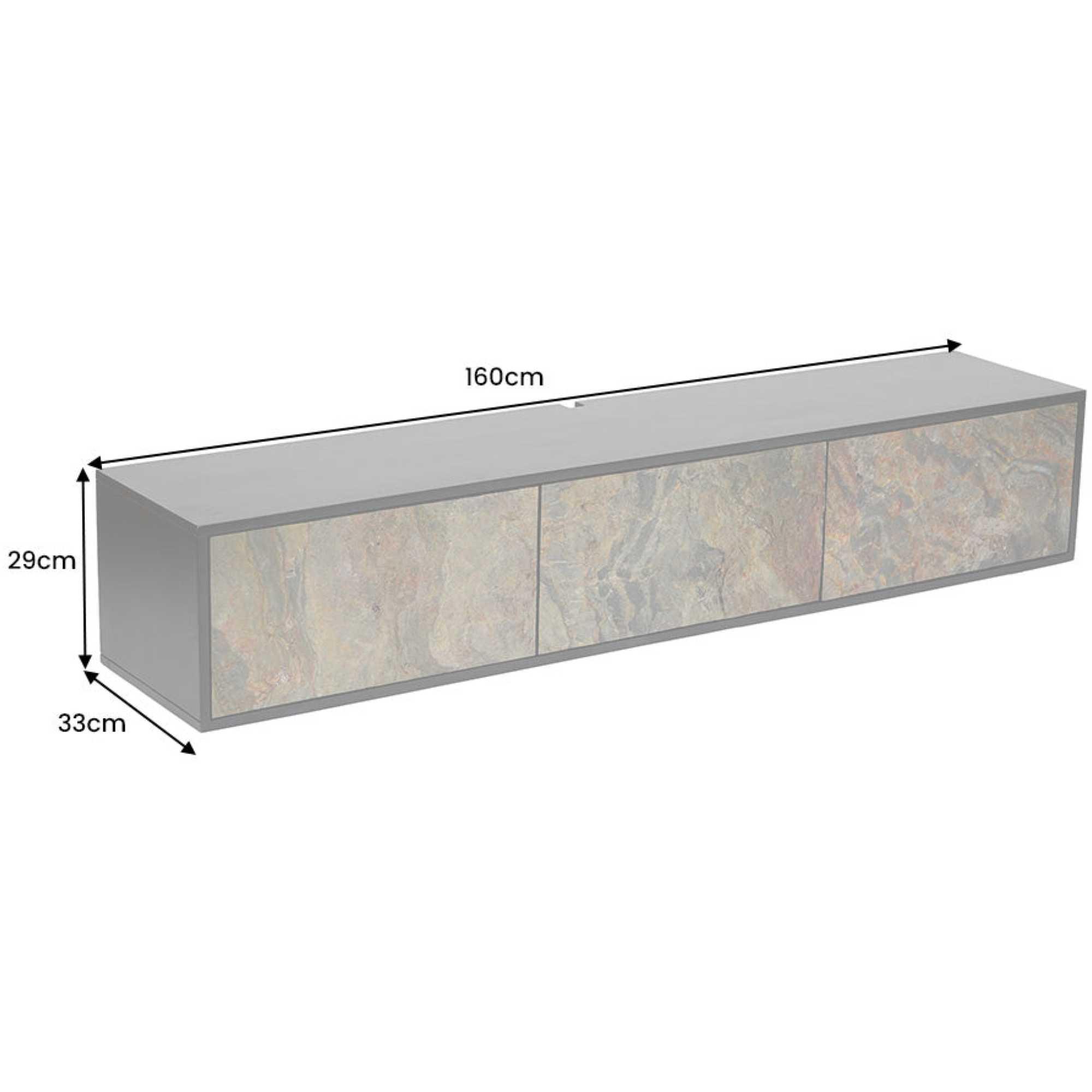 TV Wandboard Möbel Stone Natursteinfurnier natur Akazienholz schwarz 160