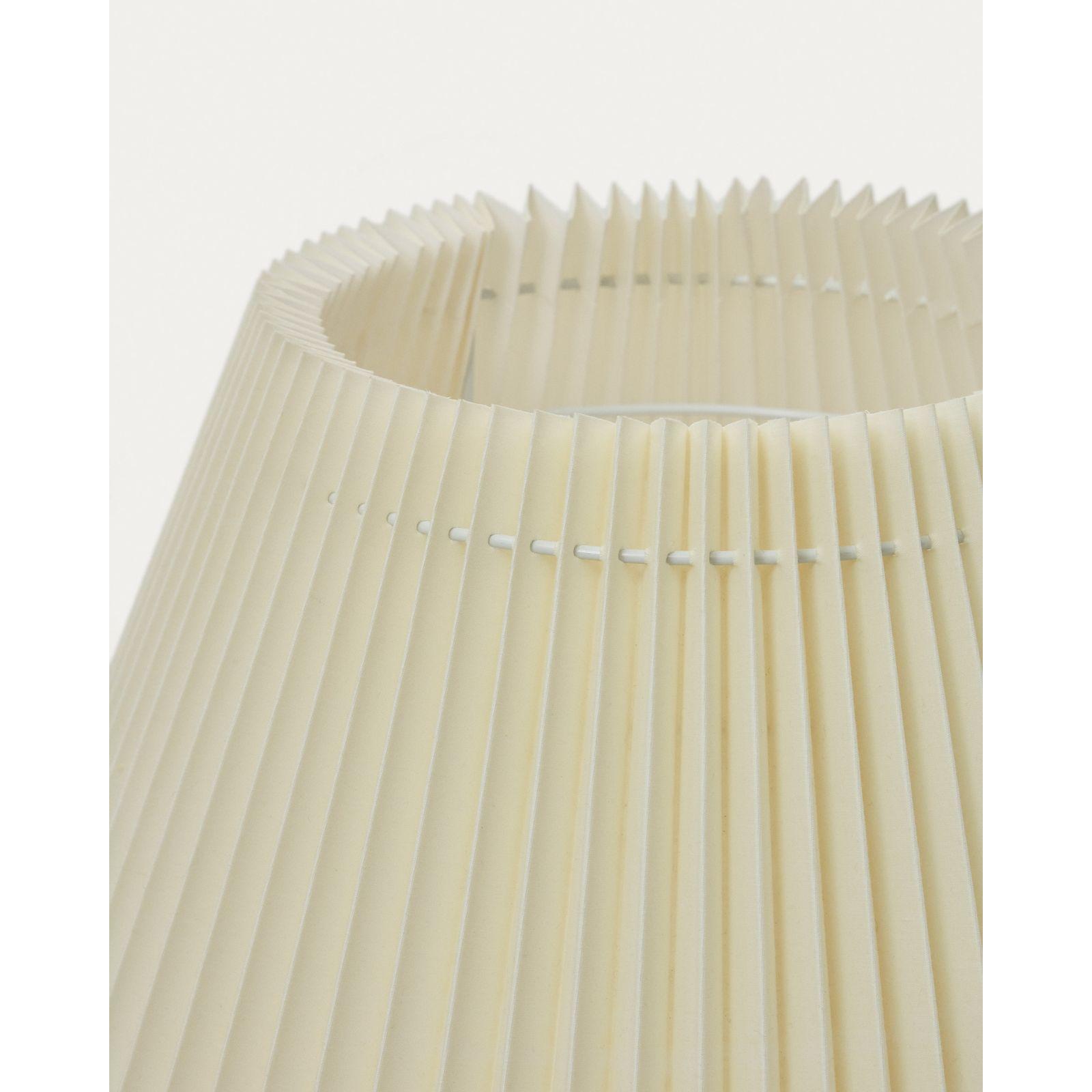 Stehlampe Benicarlo Kautschukholz mit natürlichem Finish und Beige