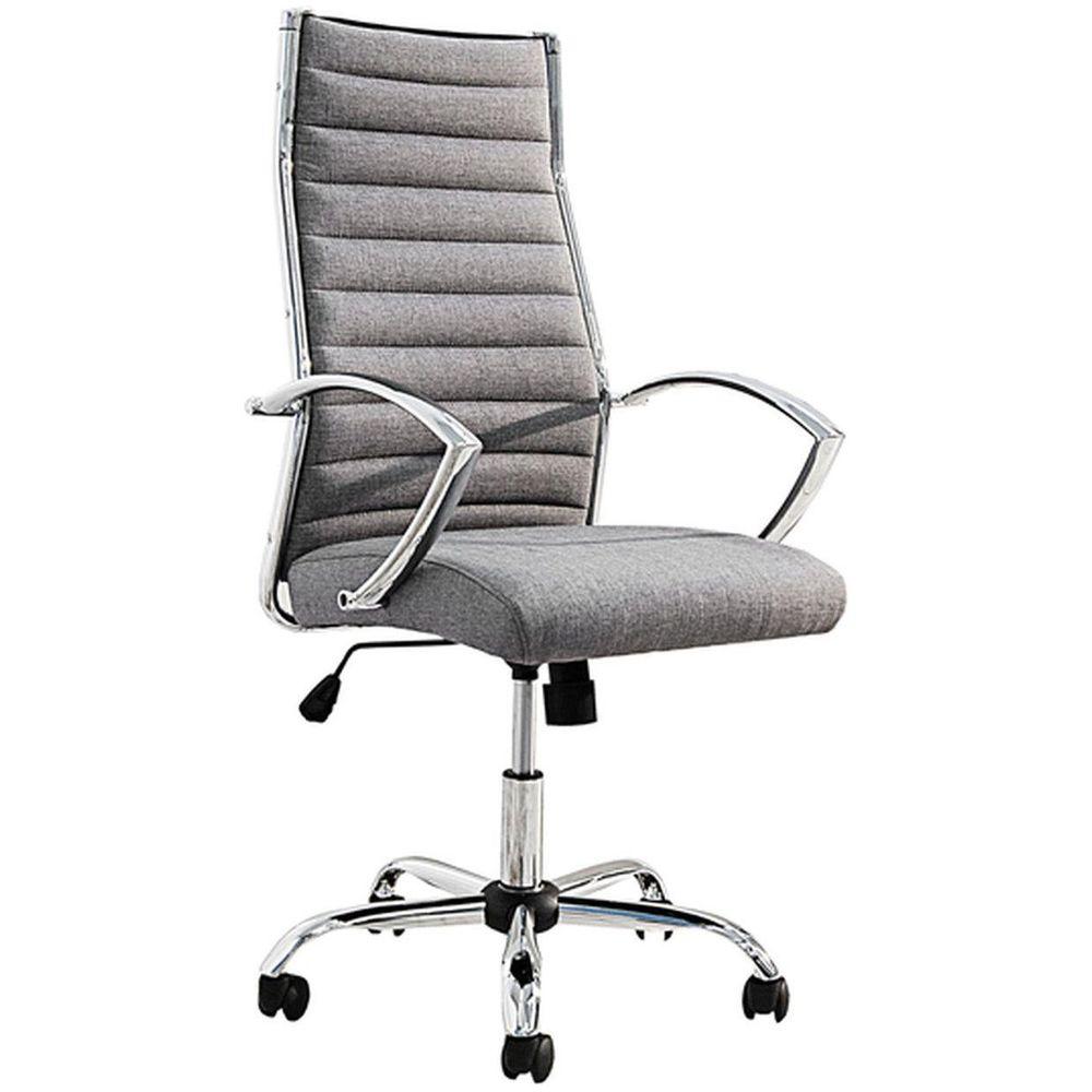 Büro Drehstuhl Chrom Strukturstoff grau