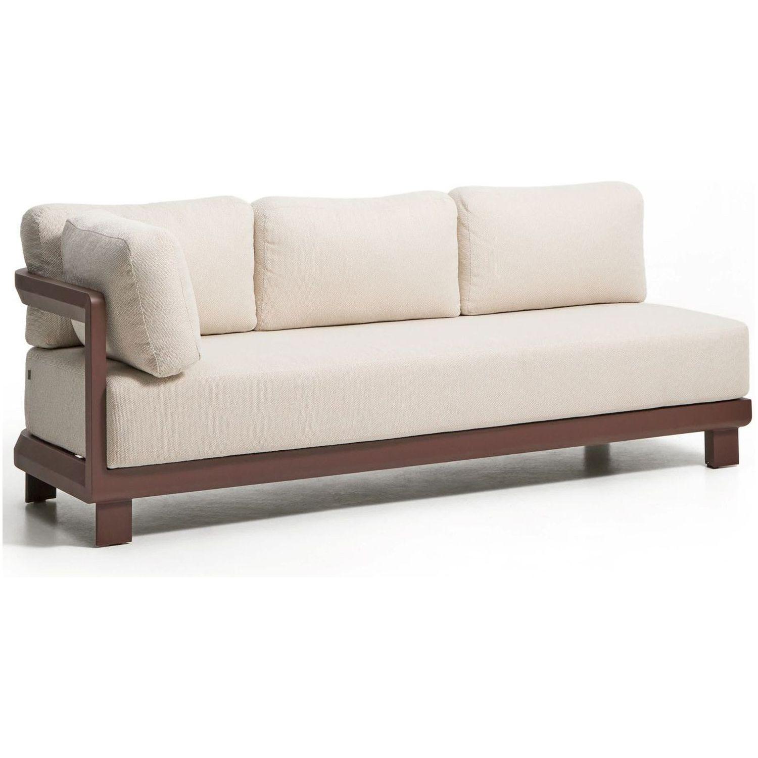 Gartensofa 3-Sitzer Nerano Aluminium in Braun 208