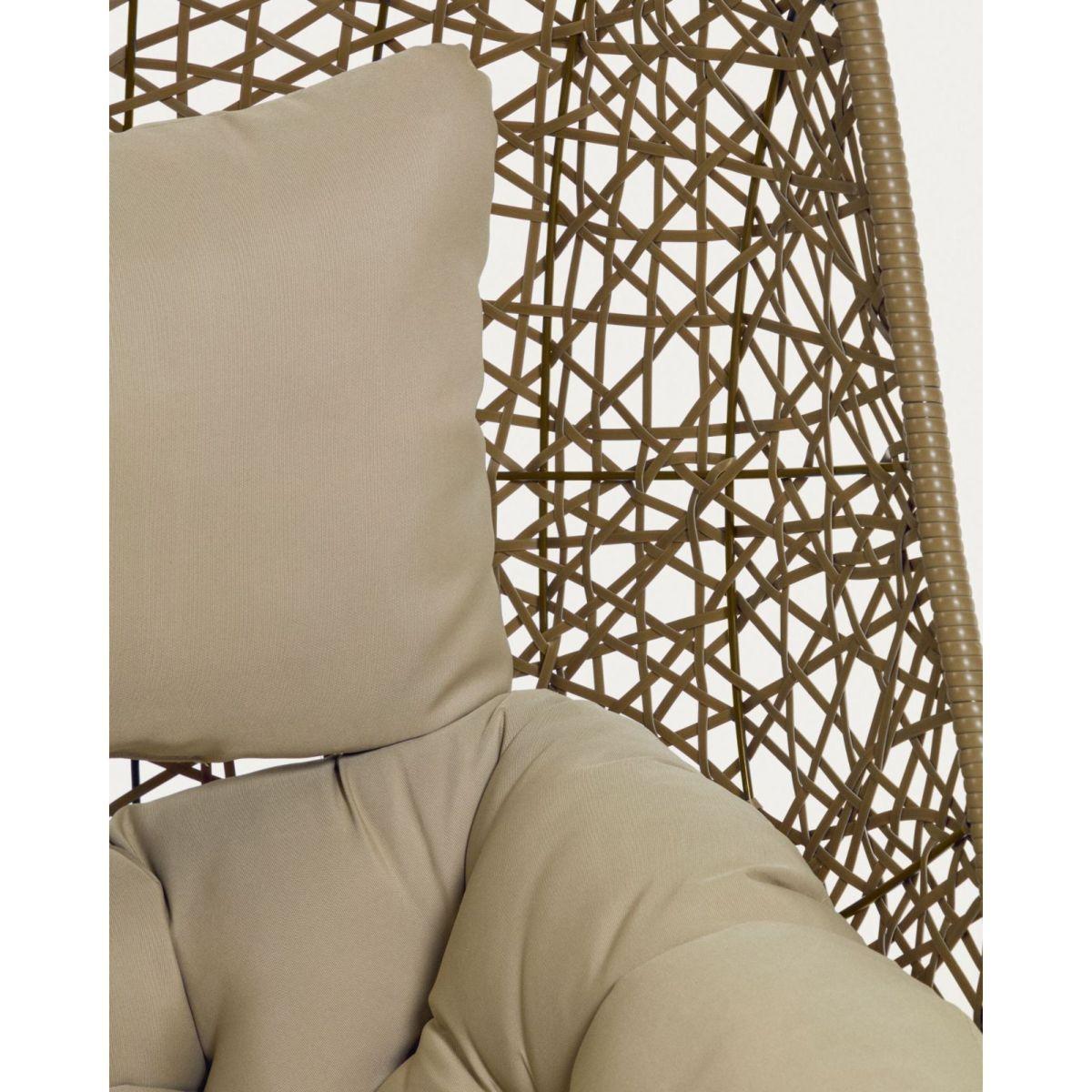 Garten Hängesessel Florence Poly Rattan braun Fuss hellgrau
