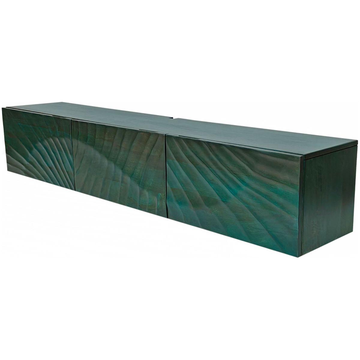 TV Wandmöbel Hängeschrank Vintage Baraya 160 grün Mangoholz