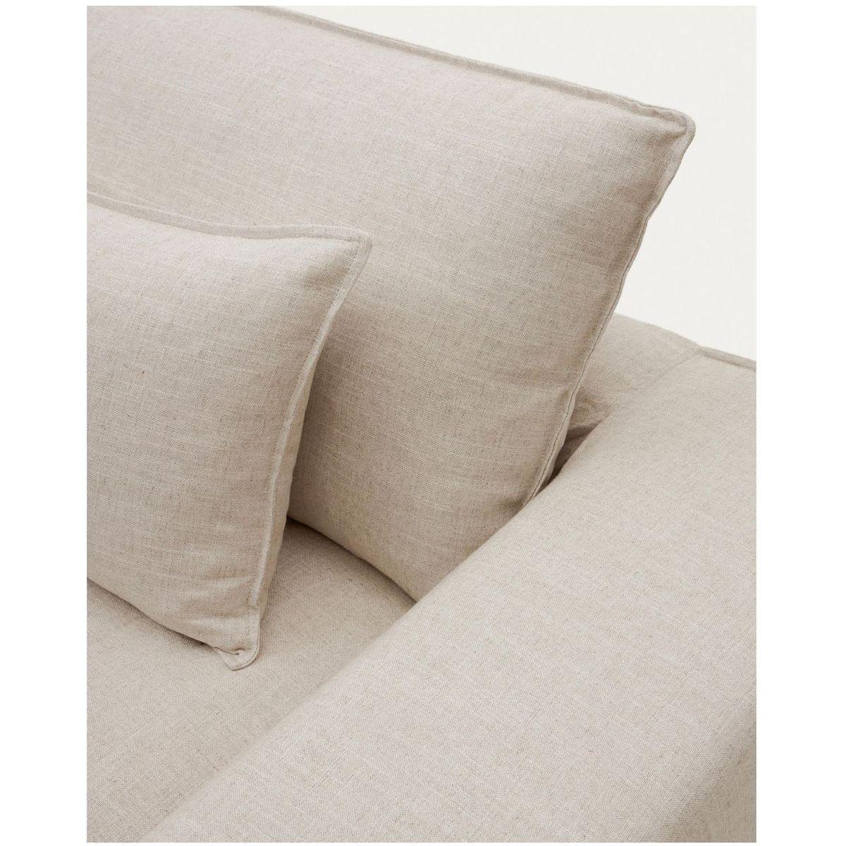 2-Sitzer-Sofa Anarela mit abnehmbarem Bezug aus Leinen und Viskose in Beige 220 cm FSC M