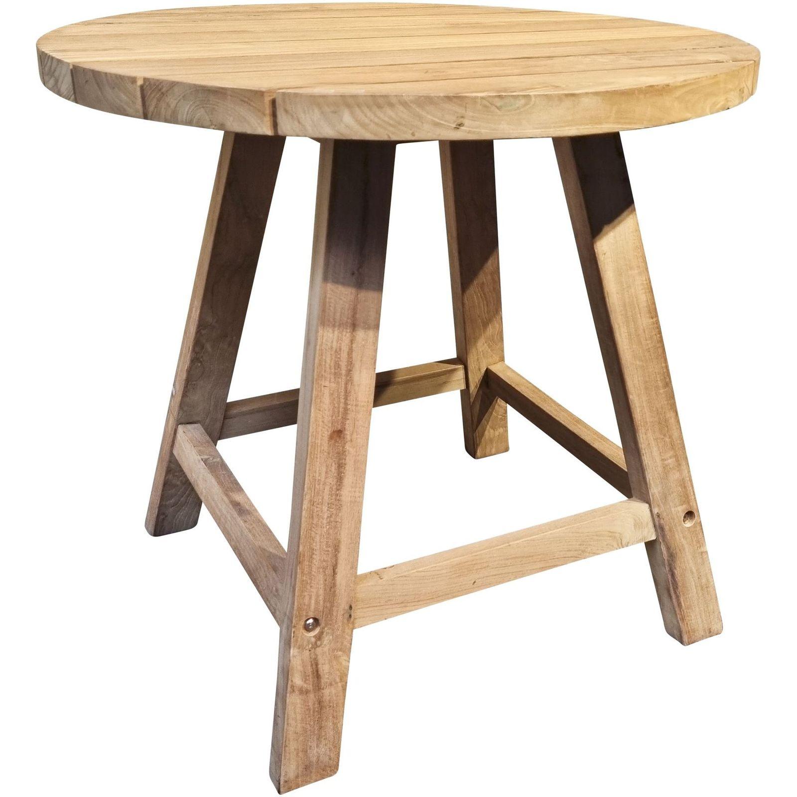 Garten Holztisch rund aus Teakholz 80x80