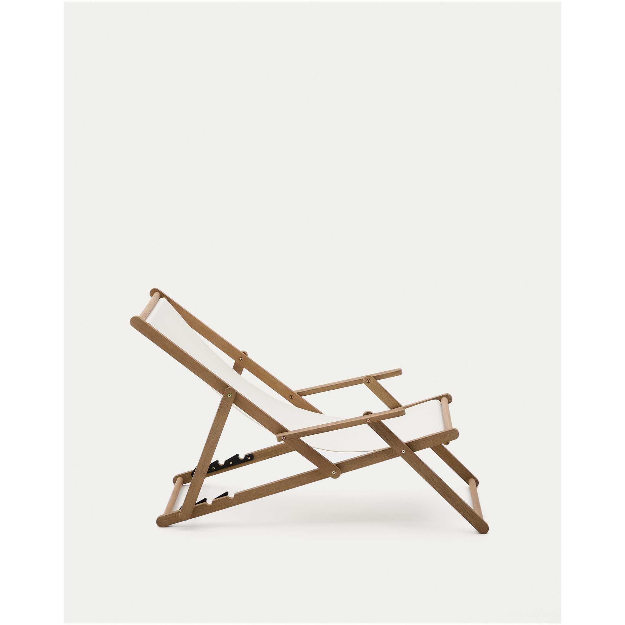 Klappbarer Outdoor-Liegestuhl Vilara in Weiss aus massivem Akazienholz FSC 100%