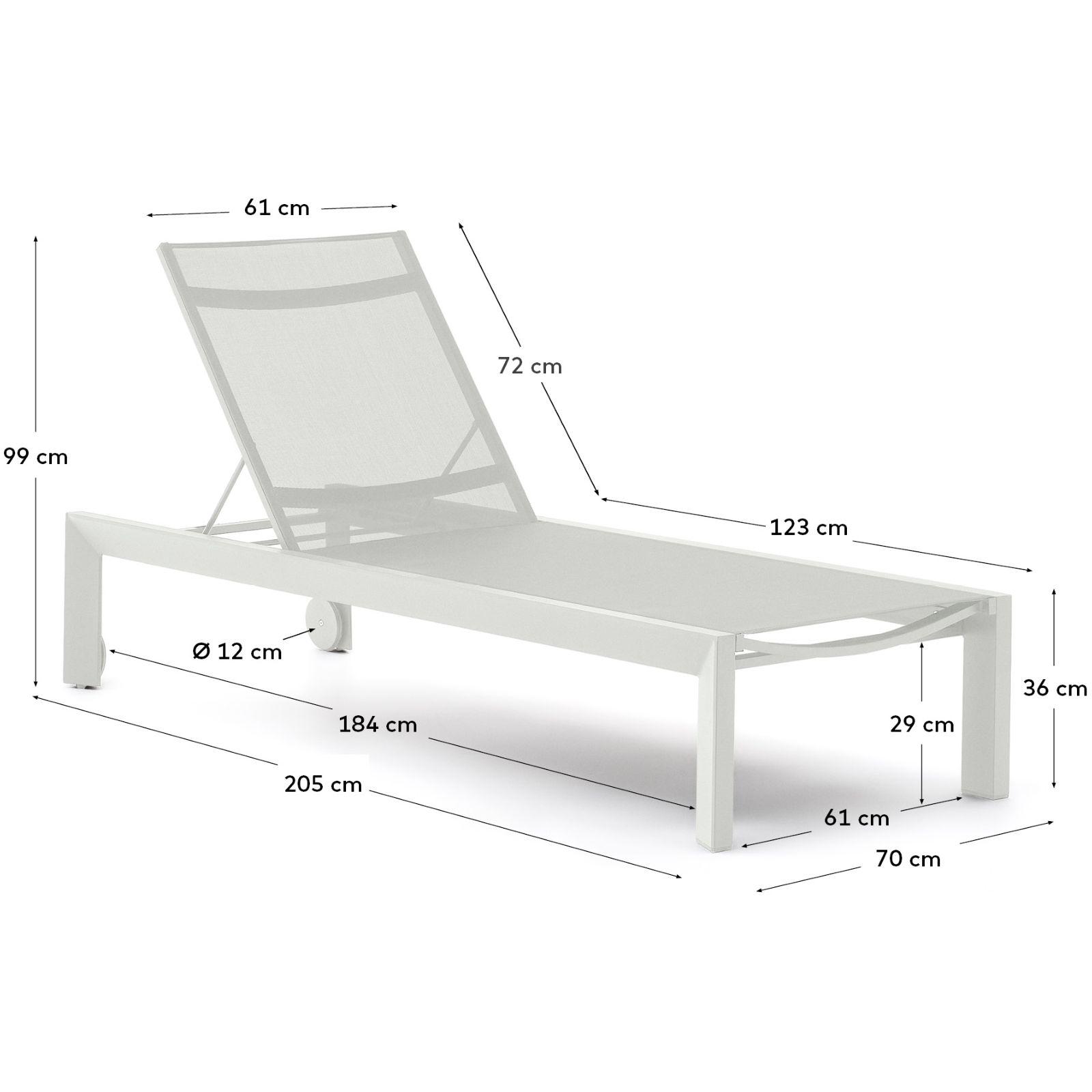 Sonnenliege Canutells verstellbar Aluminium weiss (mit Rollen)