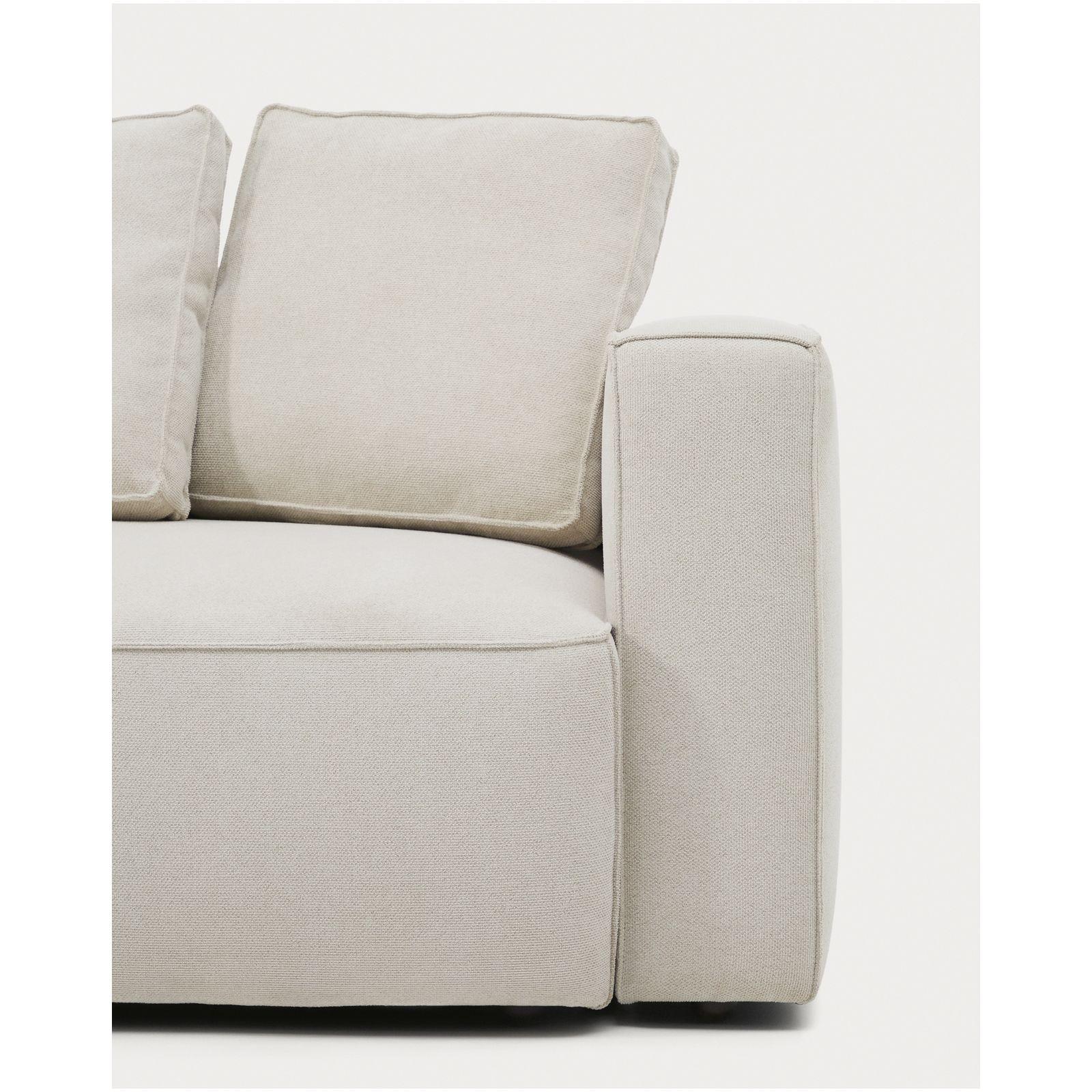 3-Sitzer Ecksofa Bettsofa Marela mit Chaiselongue links in beiger Chenille 236 cm FSC Mix Credit