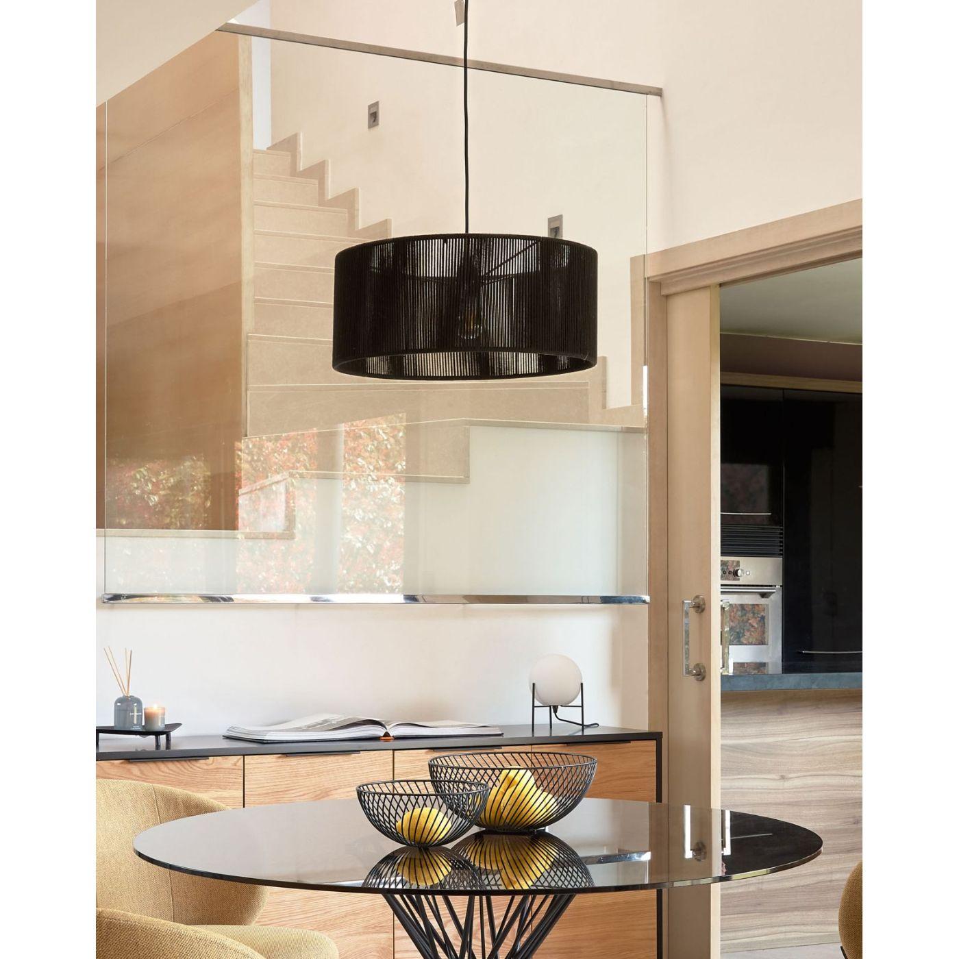 Cantia Lampenschirm für Deckenlampe aus Baumwolle schwarz Ø 47 cm