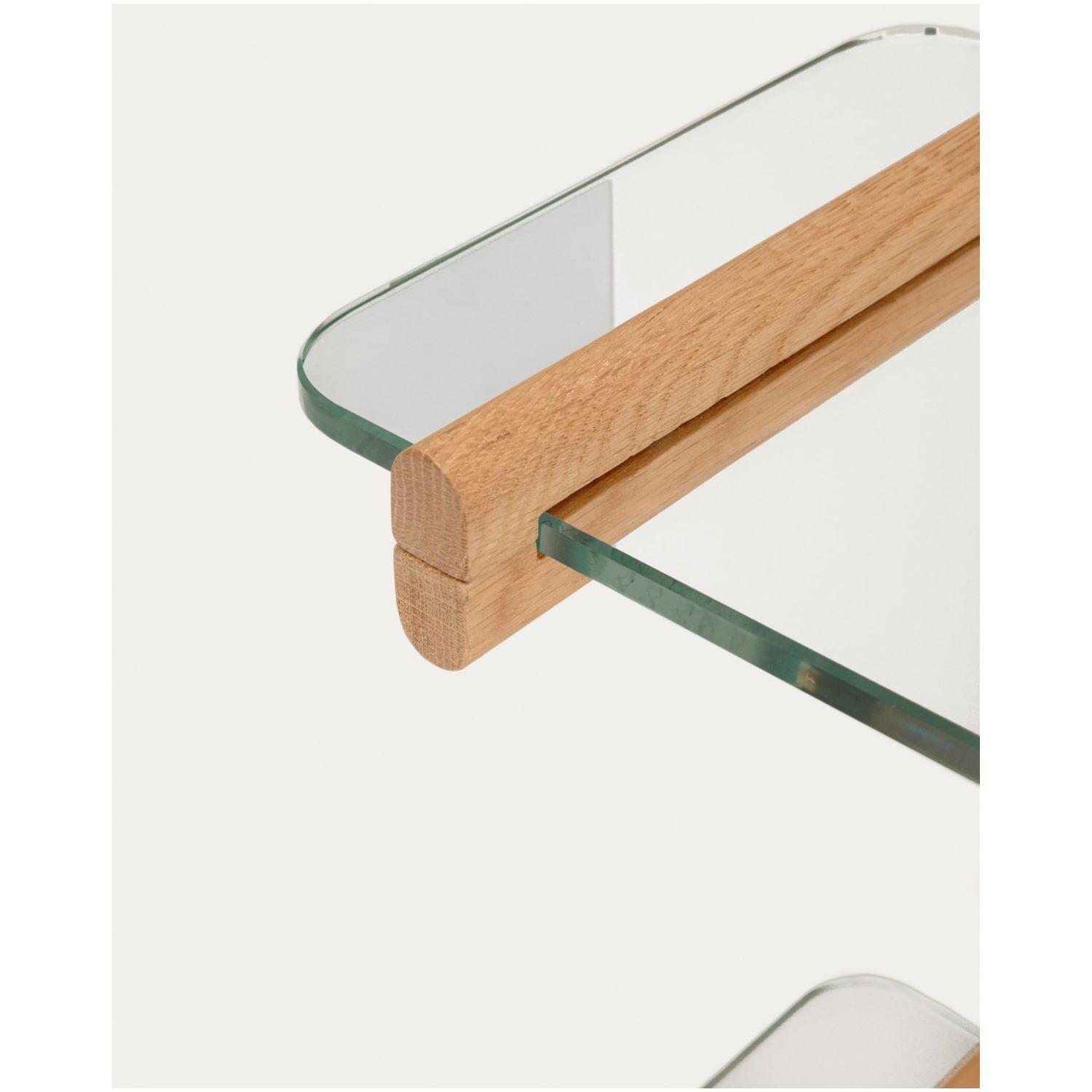 Wandregal 110 Modular Sitra Eichenholz massiv natur Glas 1er