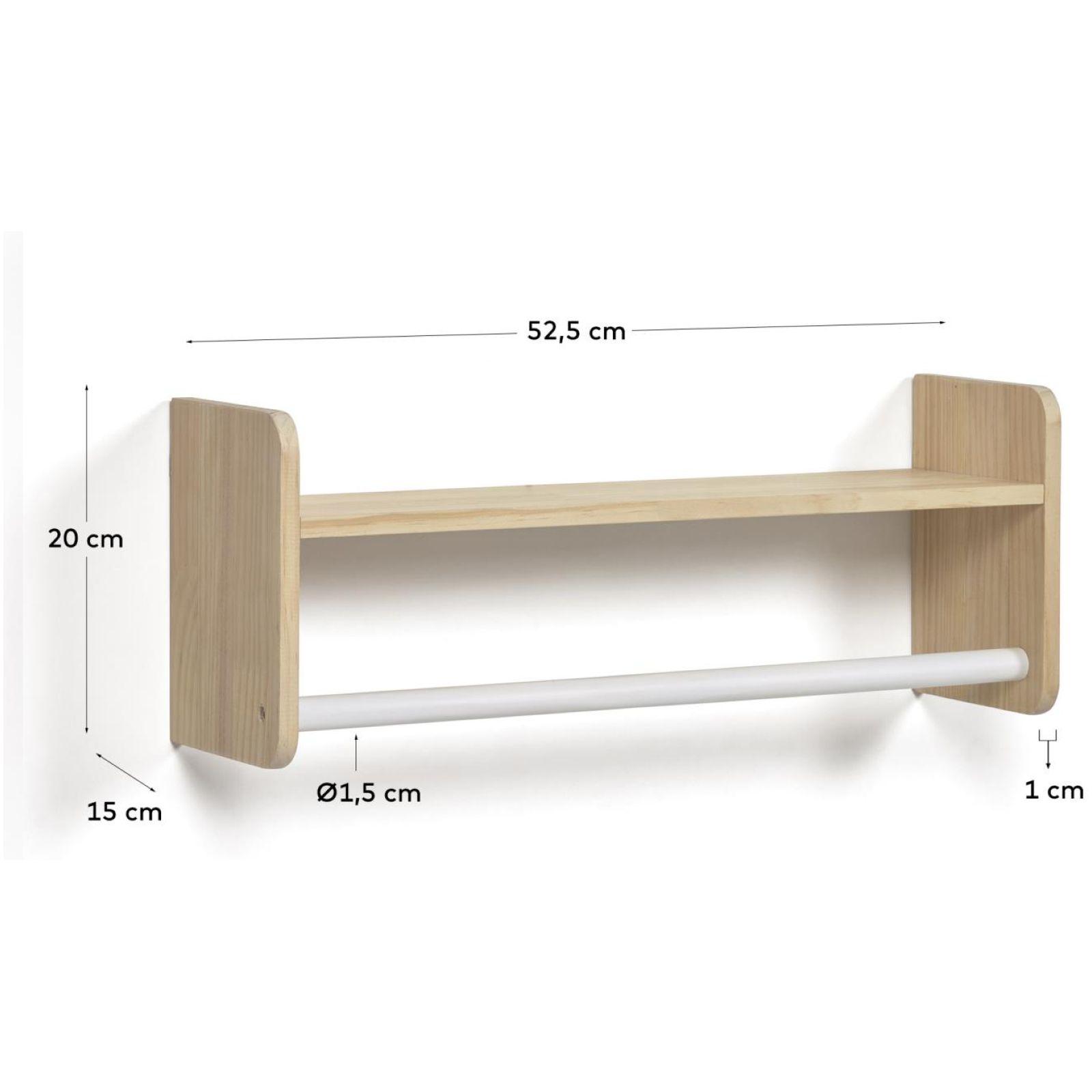 Garderobenregal Florentina aus massiver Kiefer natur MDF weiss 52.5cm FSC