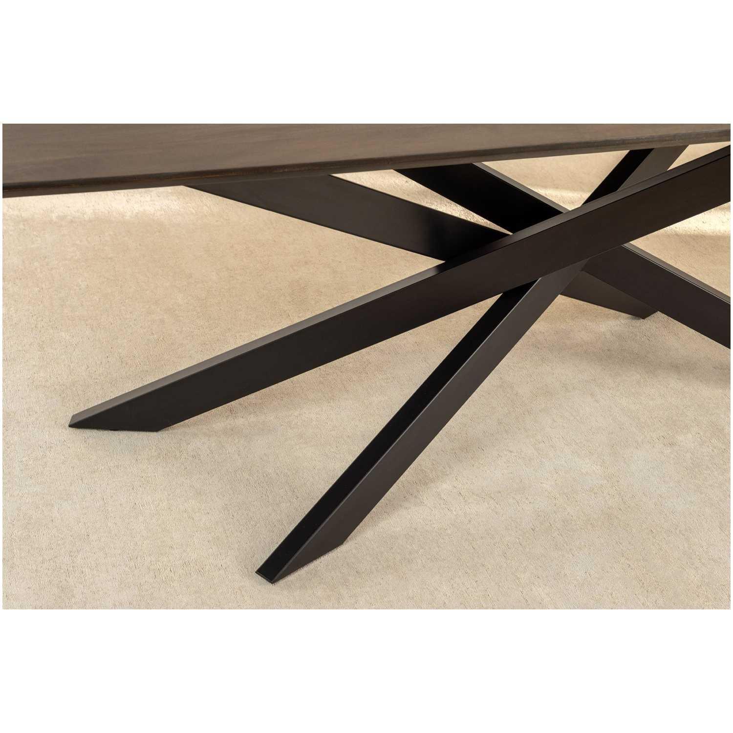 Esstisch abgerundet Canyon Spider Mangoholz massiv braun 220x100