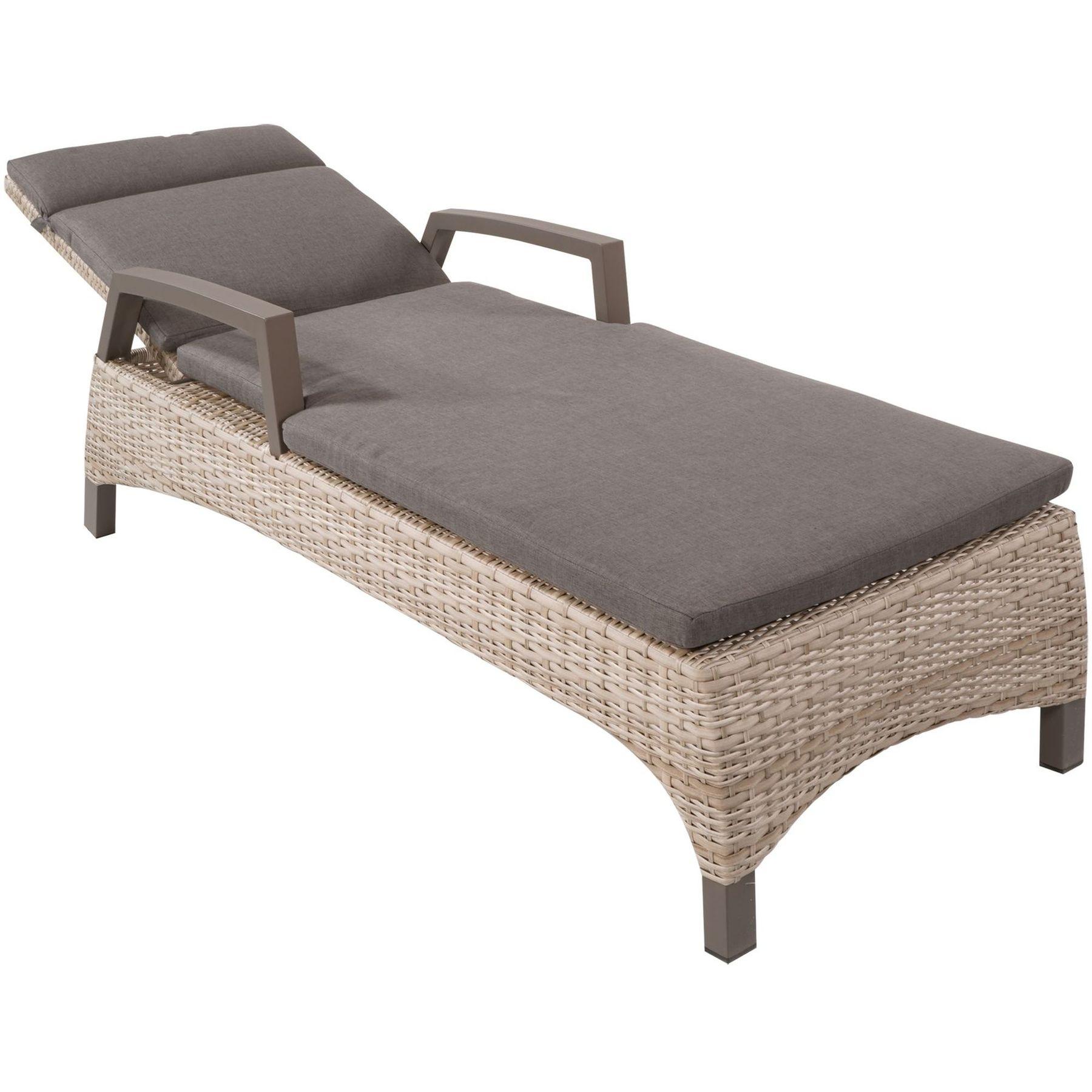 Poly Rattan Sonnenliege Parma taupe