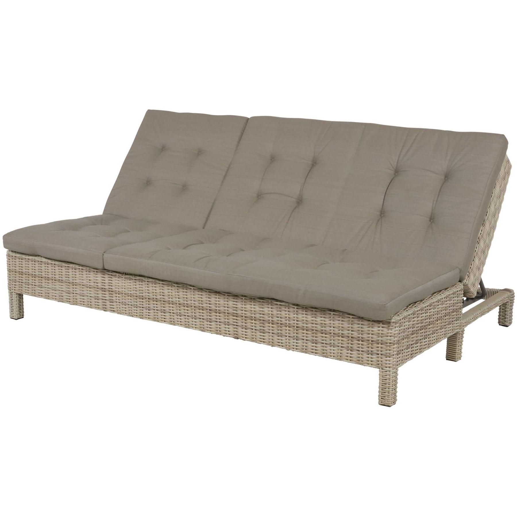 Poly Rattan Doppelliege Daybed mit Sofafunktion Panama 130x200