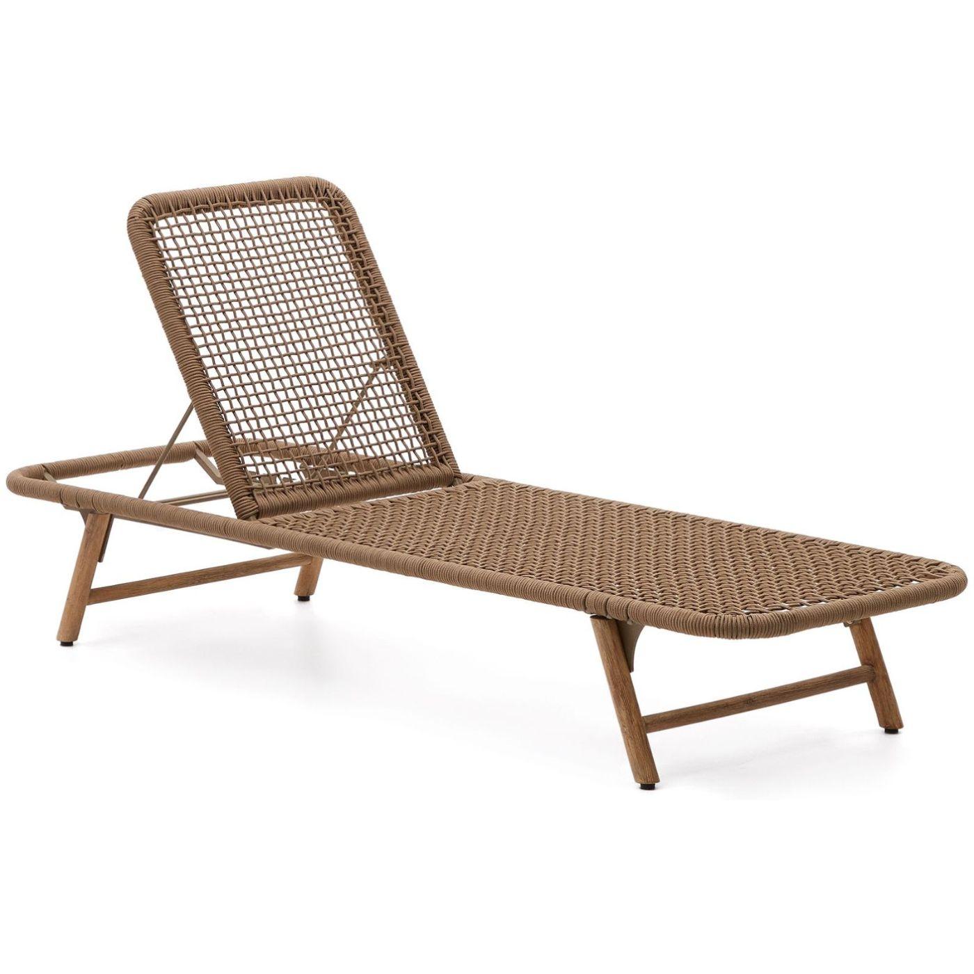 Sonnenliege Dandara Seil beige massives Akazienholz 100% FSC