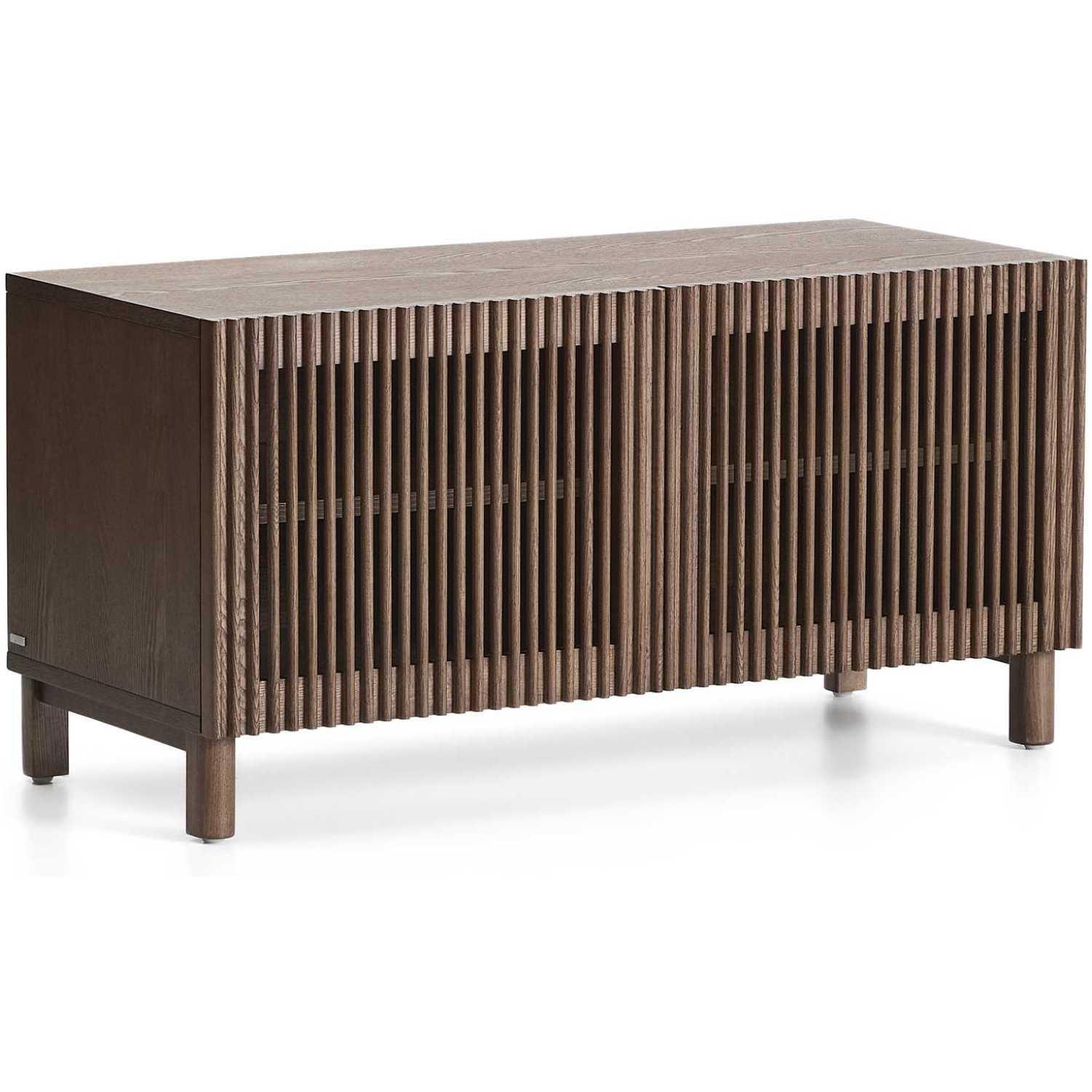 Schuhschrank Beyla aus Furnier und Massivholz aus Esche mit nussbaumfarbenem Finish 98cm FSC 100%