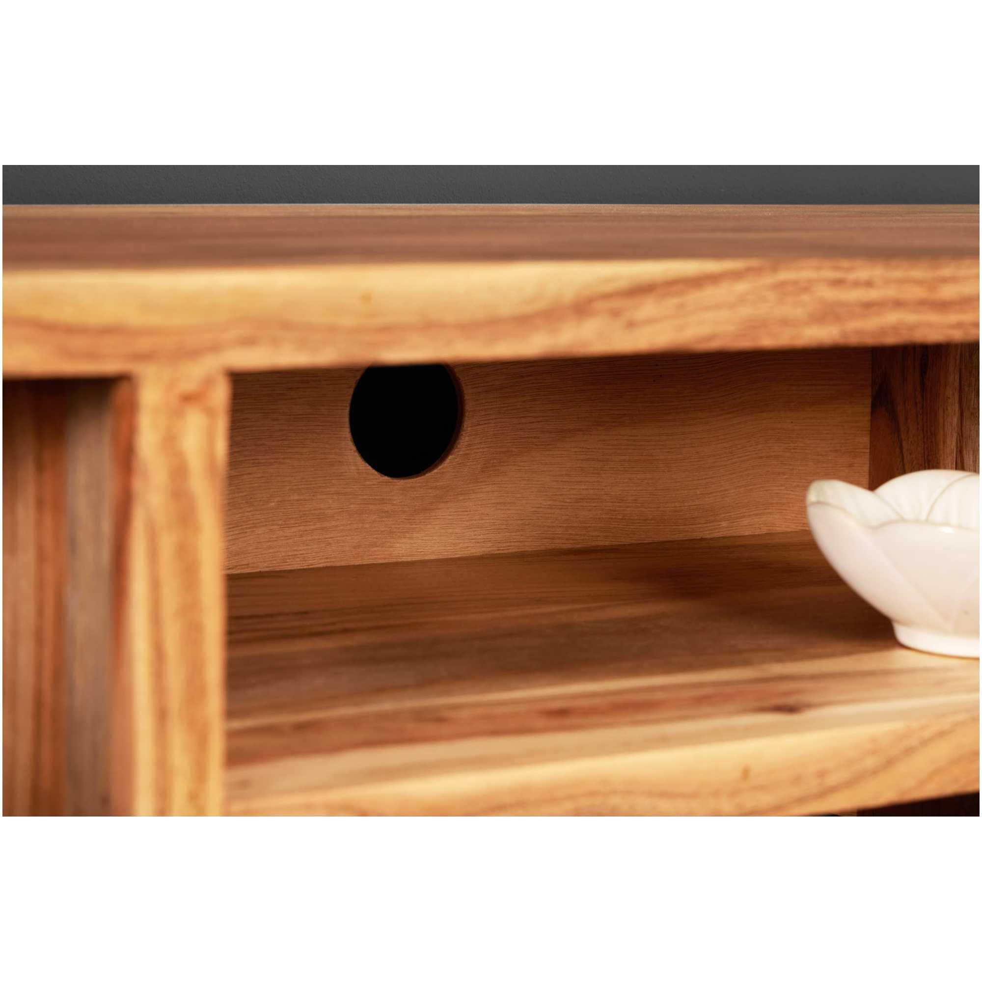 TV Wandmöbel Nature Line 160 Akazienholz Baumkante