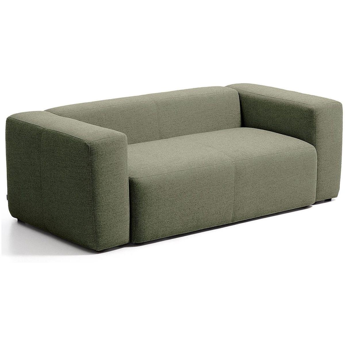 2-Sitzer-Sofa Blok in moosgrüner Chenille 210 cm FSC Mix Credit
