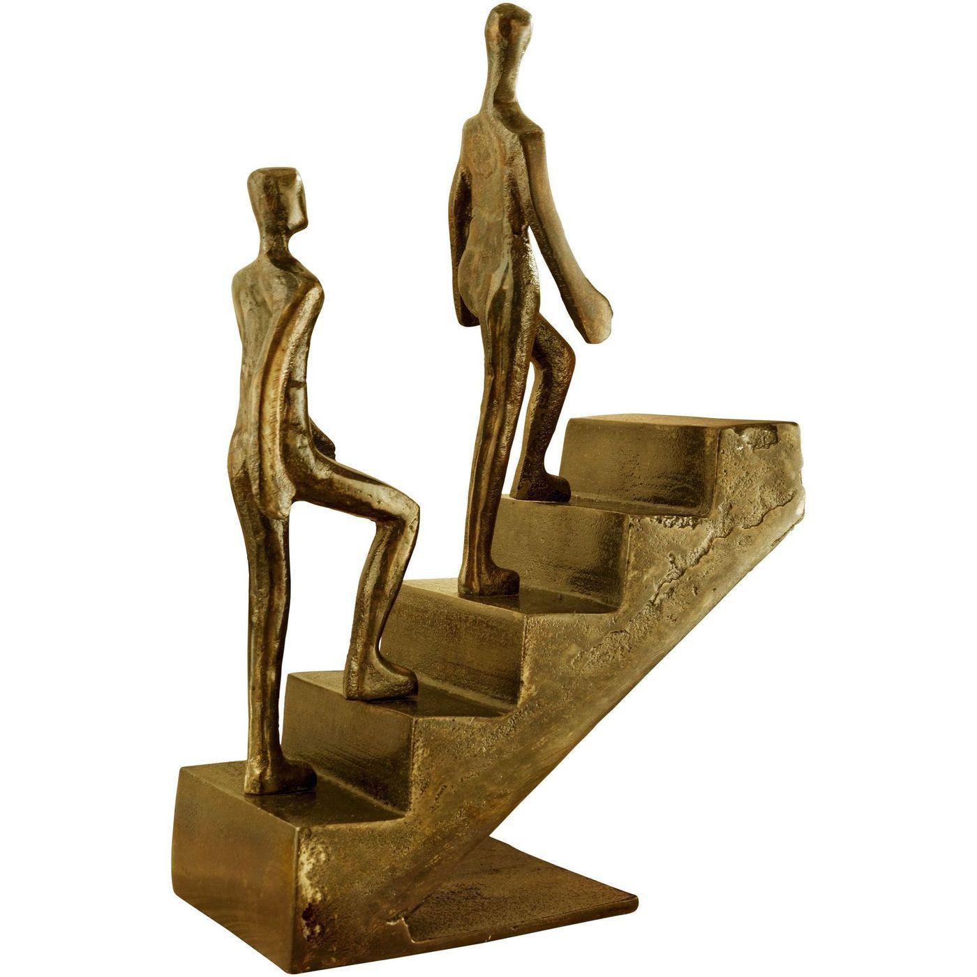 Deko Figur Buchstütze Treppe 2 antik-gold