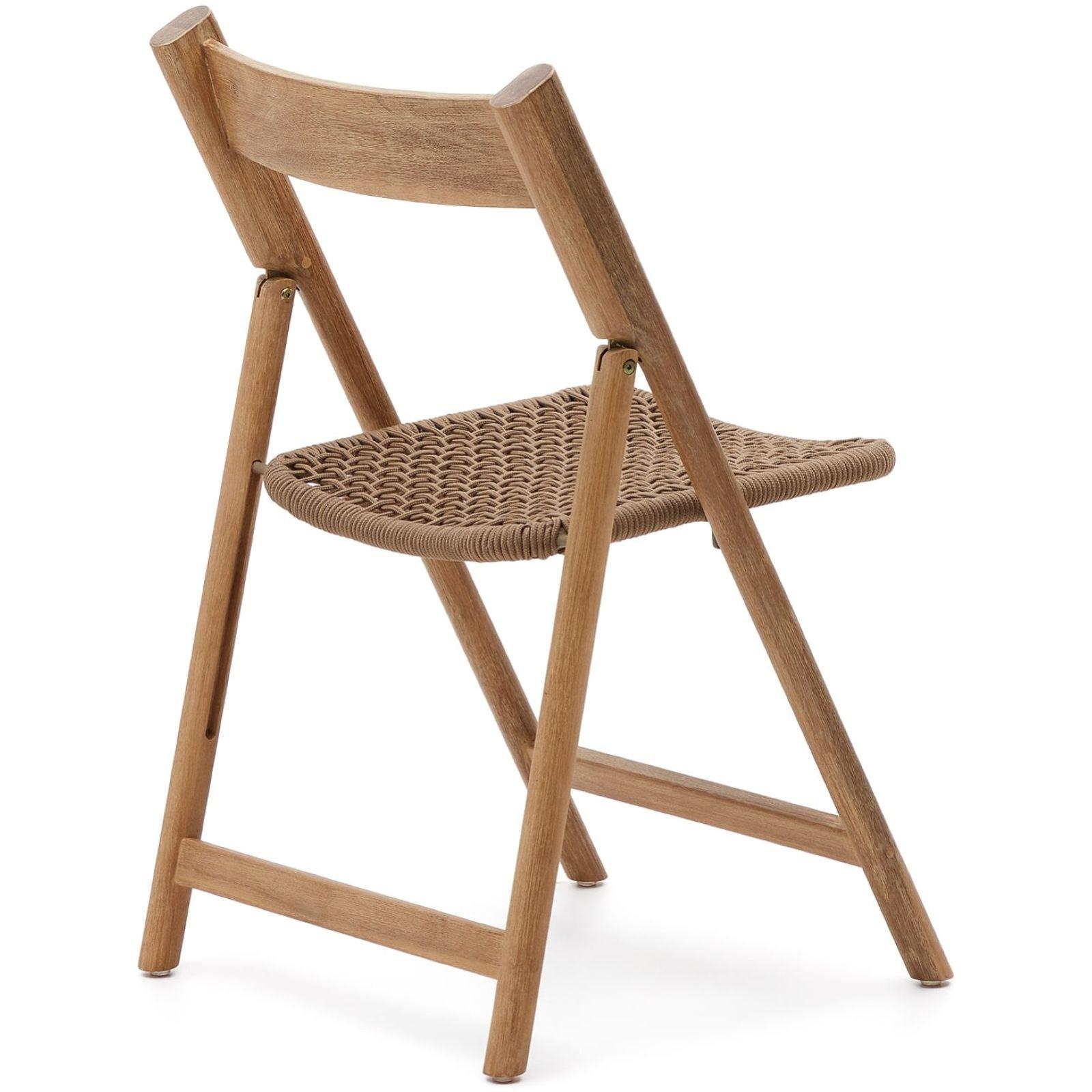 Garten Klappstuhl Dandara massives Akazienholz Seil beige 100% FSC