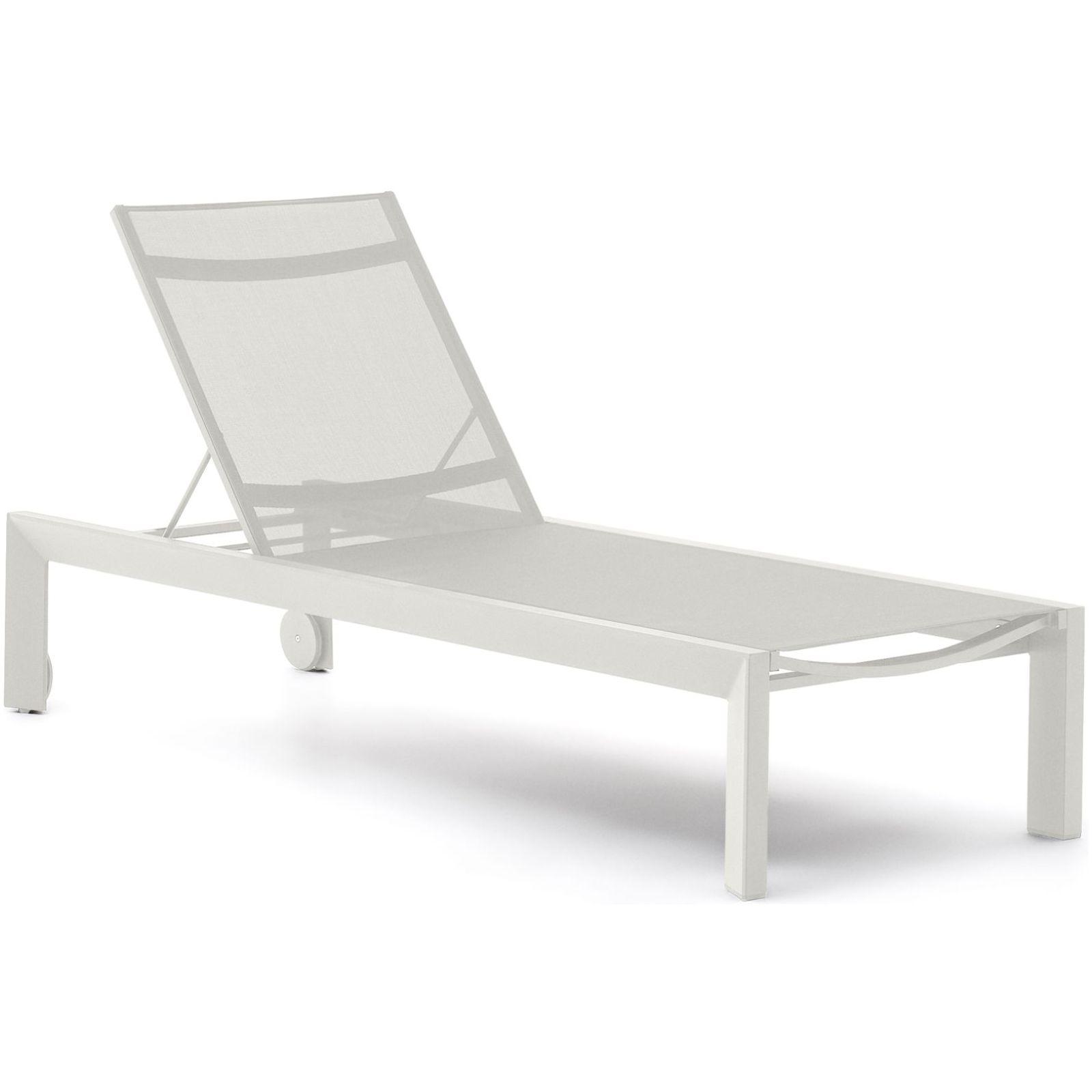 Sonnenliege Canutells verstellbar Aluminium weiss (mit Rollen)