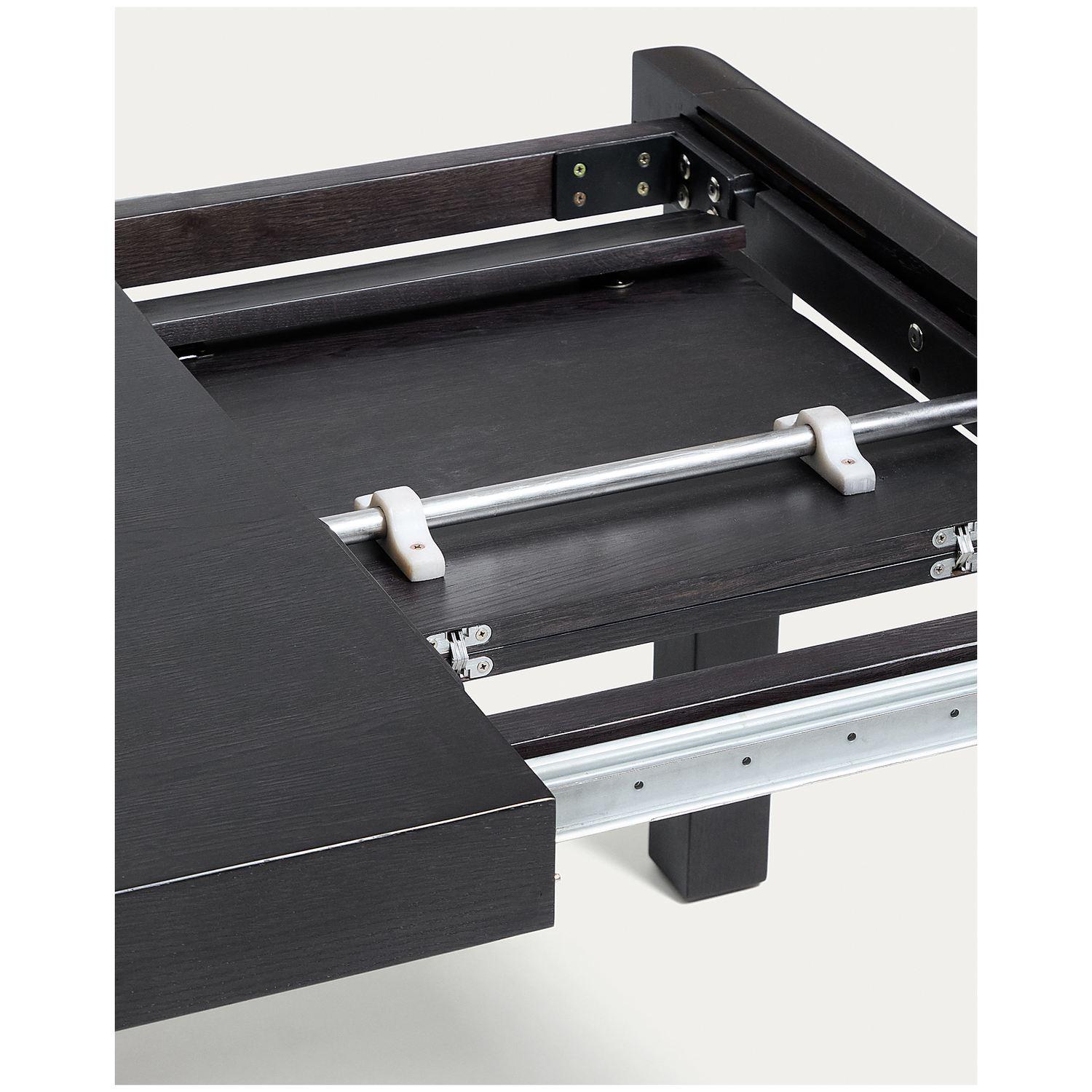 Esstisch Ausziehtisch Erisia aus massivem Eichenholz mit ebonisiertem schwarz Finish FSC 100% - Grösse: 180-230x90