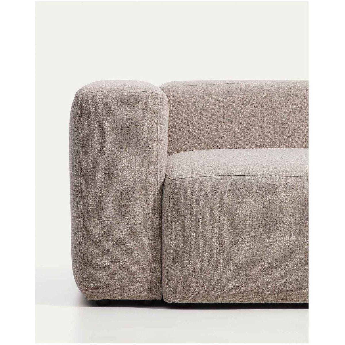 2-Sitzer-Sofa Blok mit Chaiselongue rechts in beiger Chenille 240 cm FSC Mix Credit